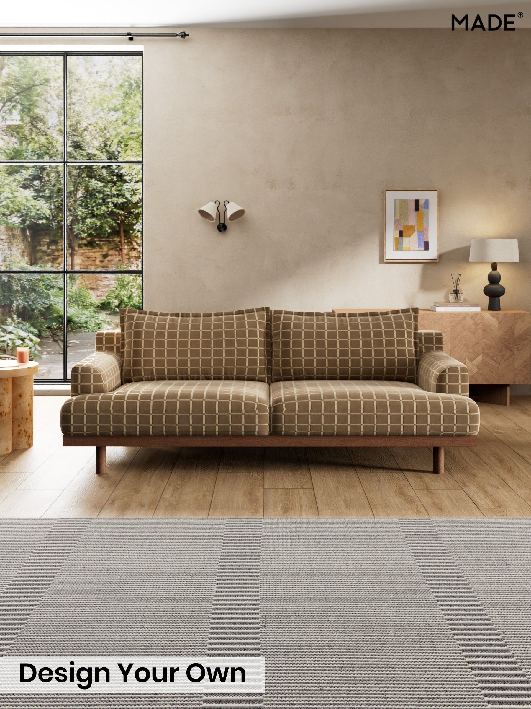Cale Check/Dark Sand Natural - Turin By Made