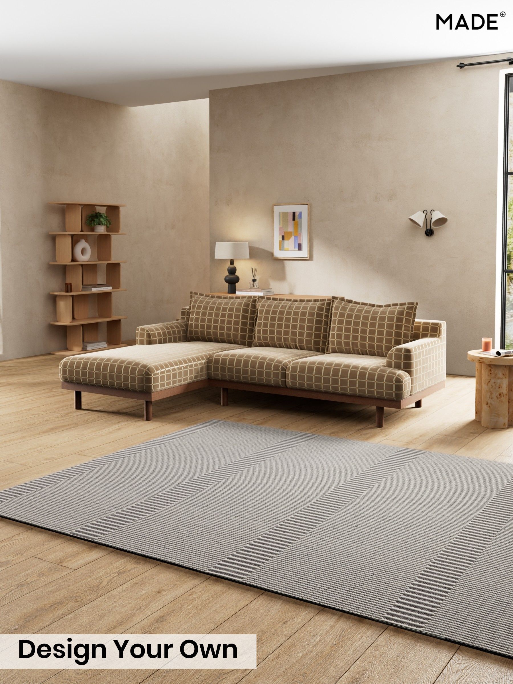Cale Check/Dark Sand Natural - Turin By Made