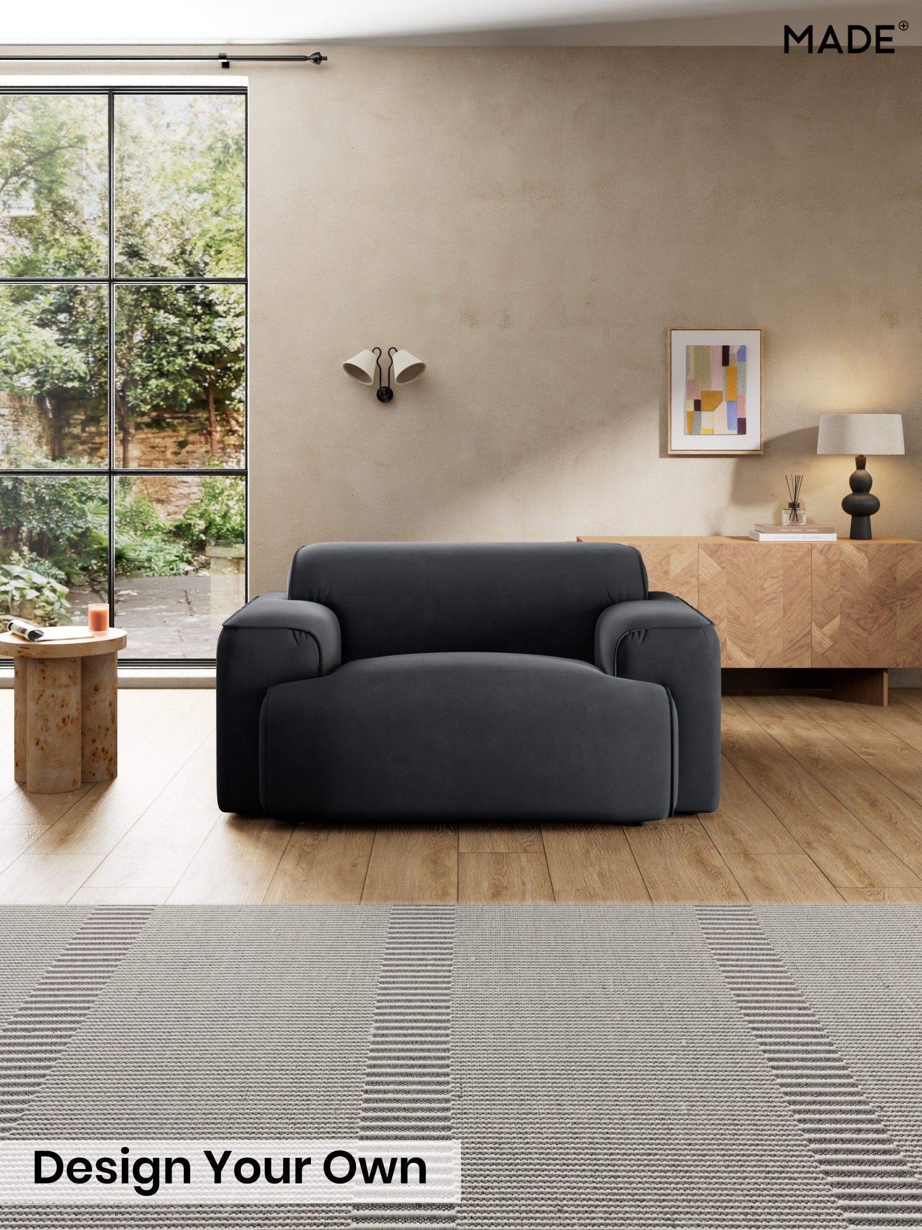 Matt Velvet Easy Clean/Charcoal Grey - Avalon By Made