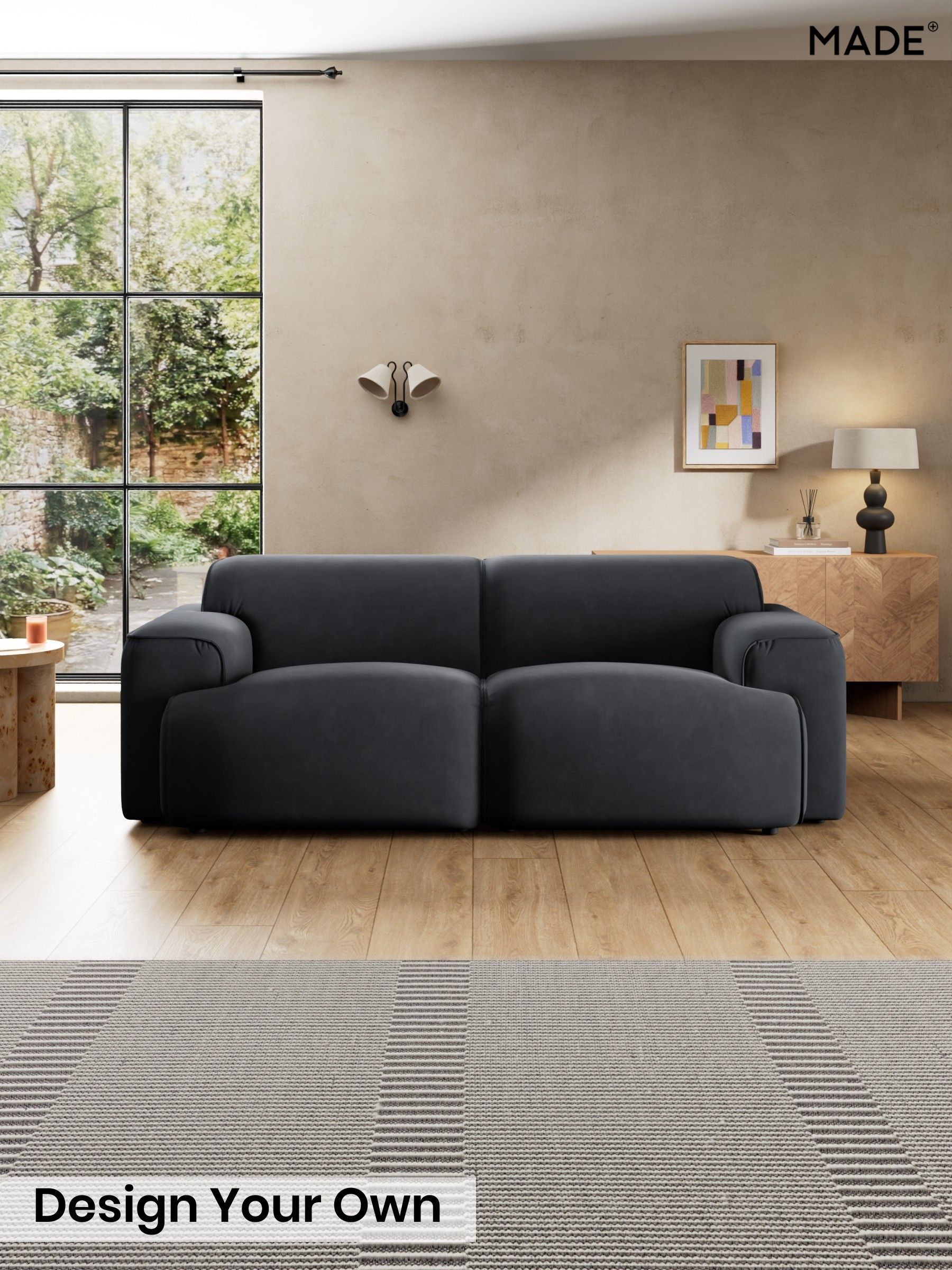 Matt Velvet Easy Clean/Charcoal Grey - Avalon By Made