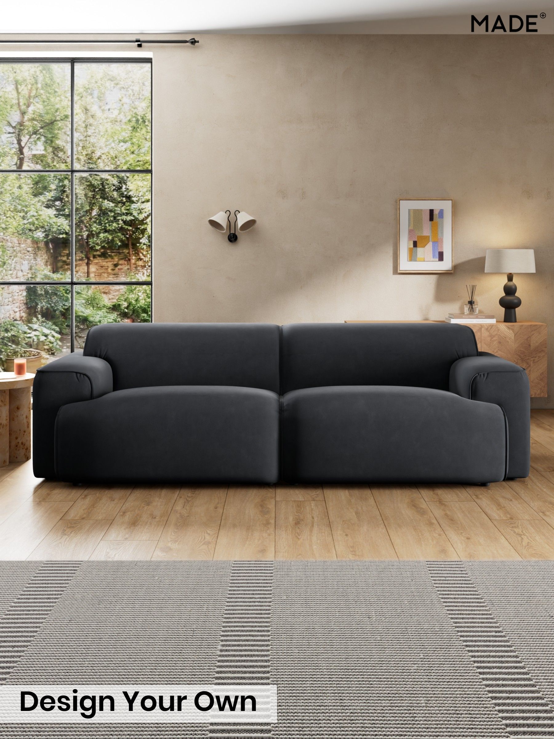 Matt Velvet Easy Clean/Charcoal Grey - Avalon By Made