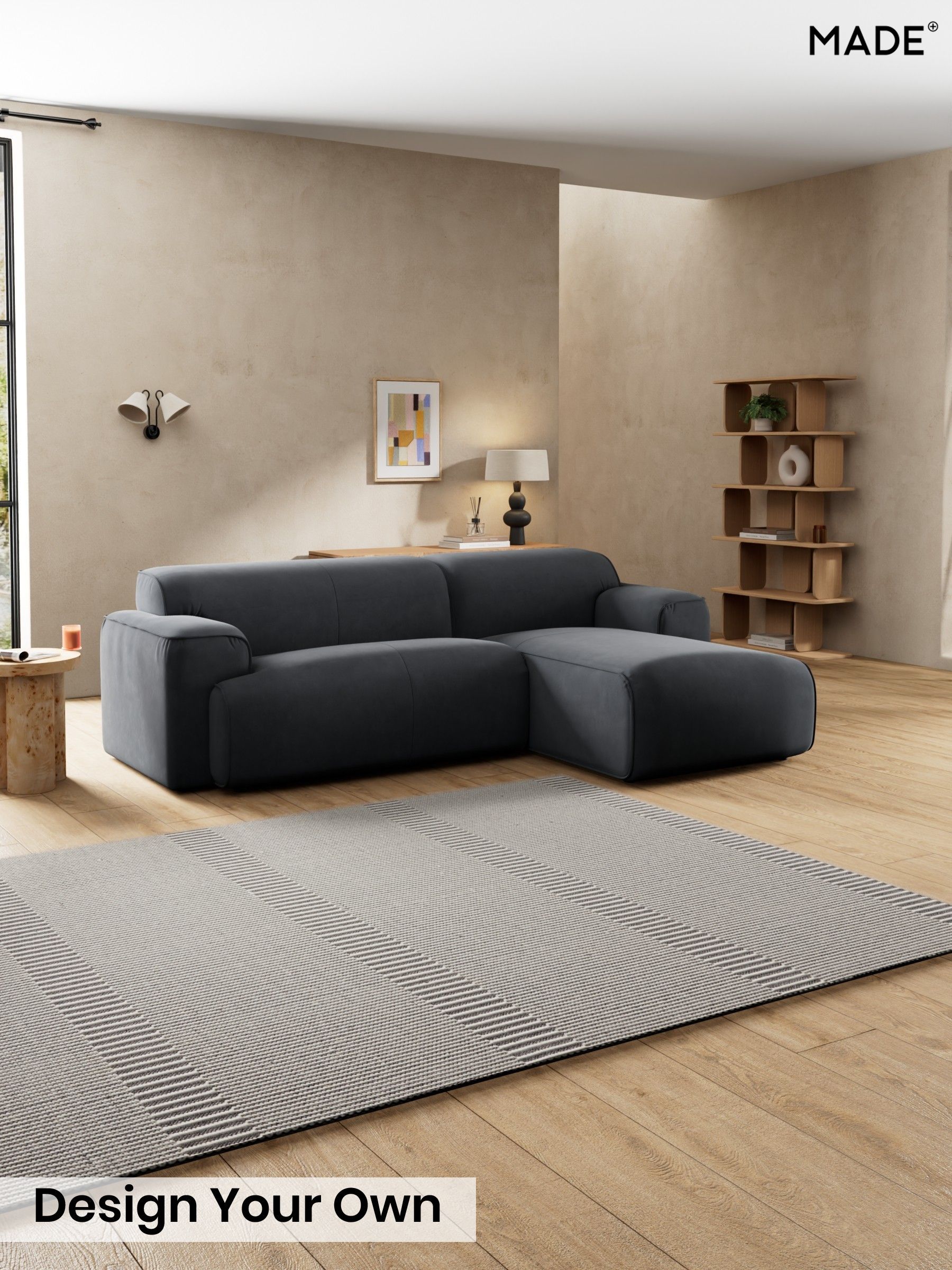 Matt Velvet Easy Clean/Charcoal Grey - Avalon By Made