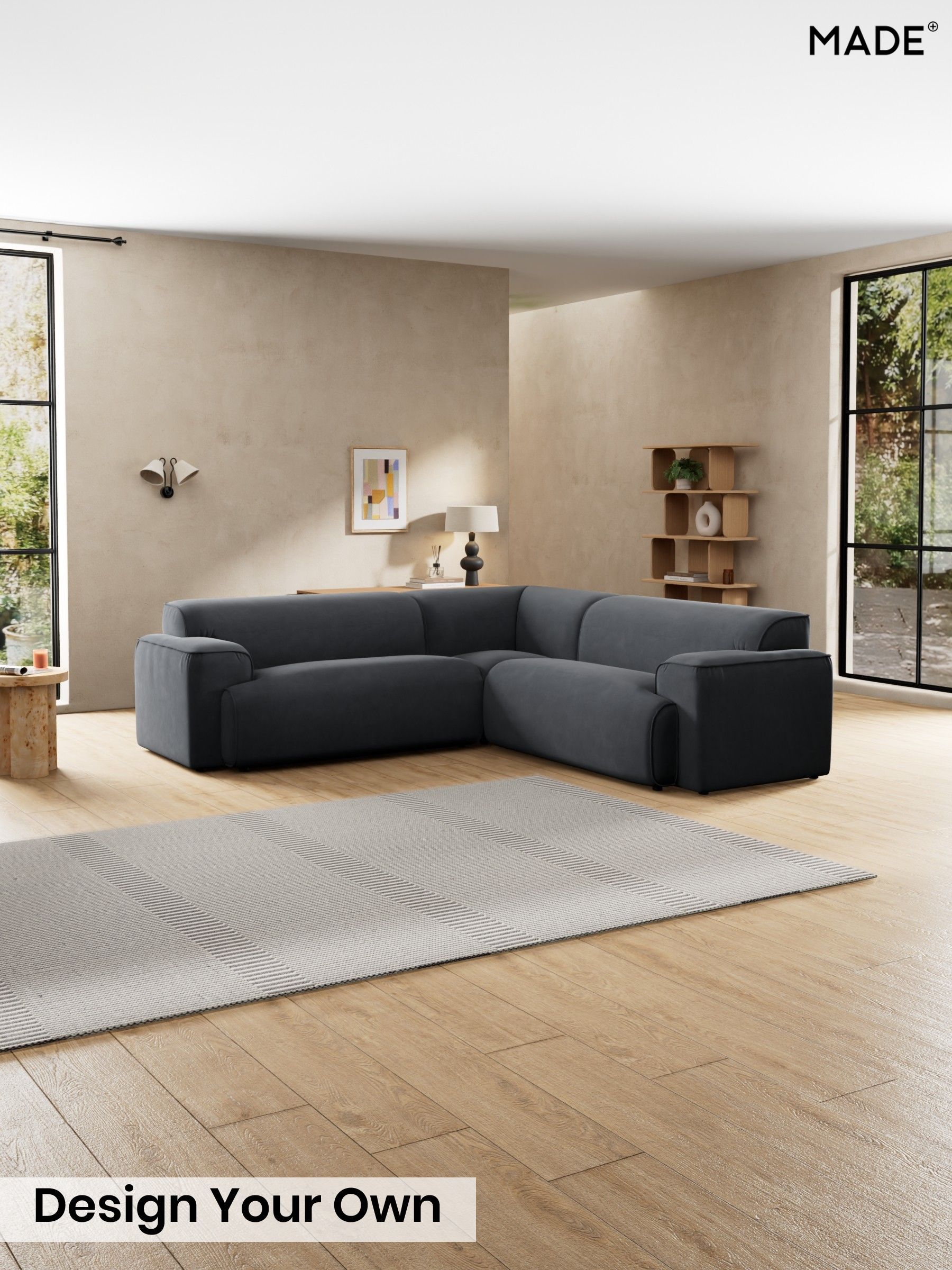 Matt Velvet Easy Clean/Charcoal Grey - Avalon By Made
