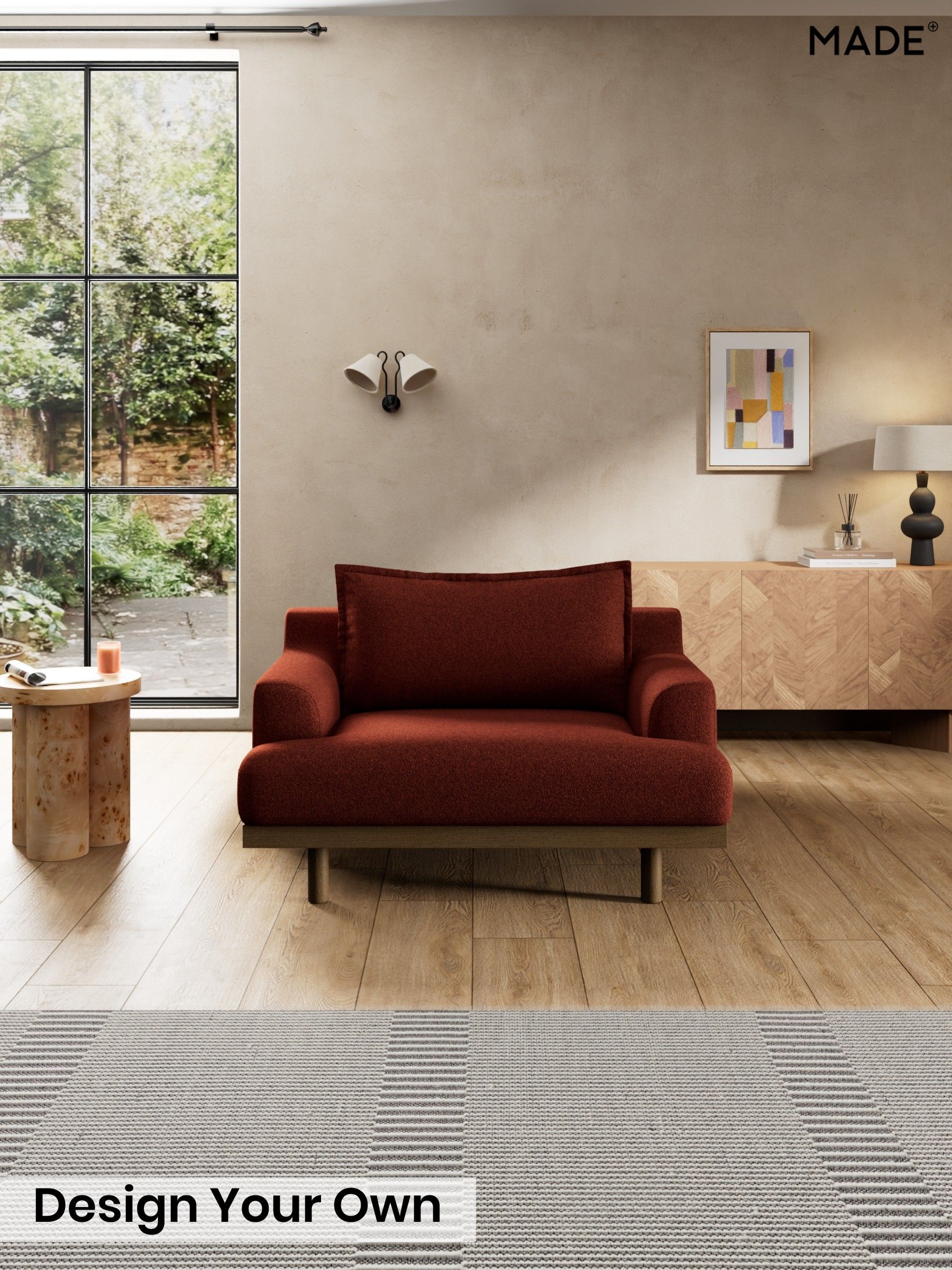 Soft Touch Boucle/Rust Orange - Turin By Made