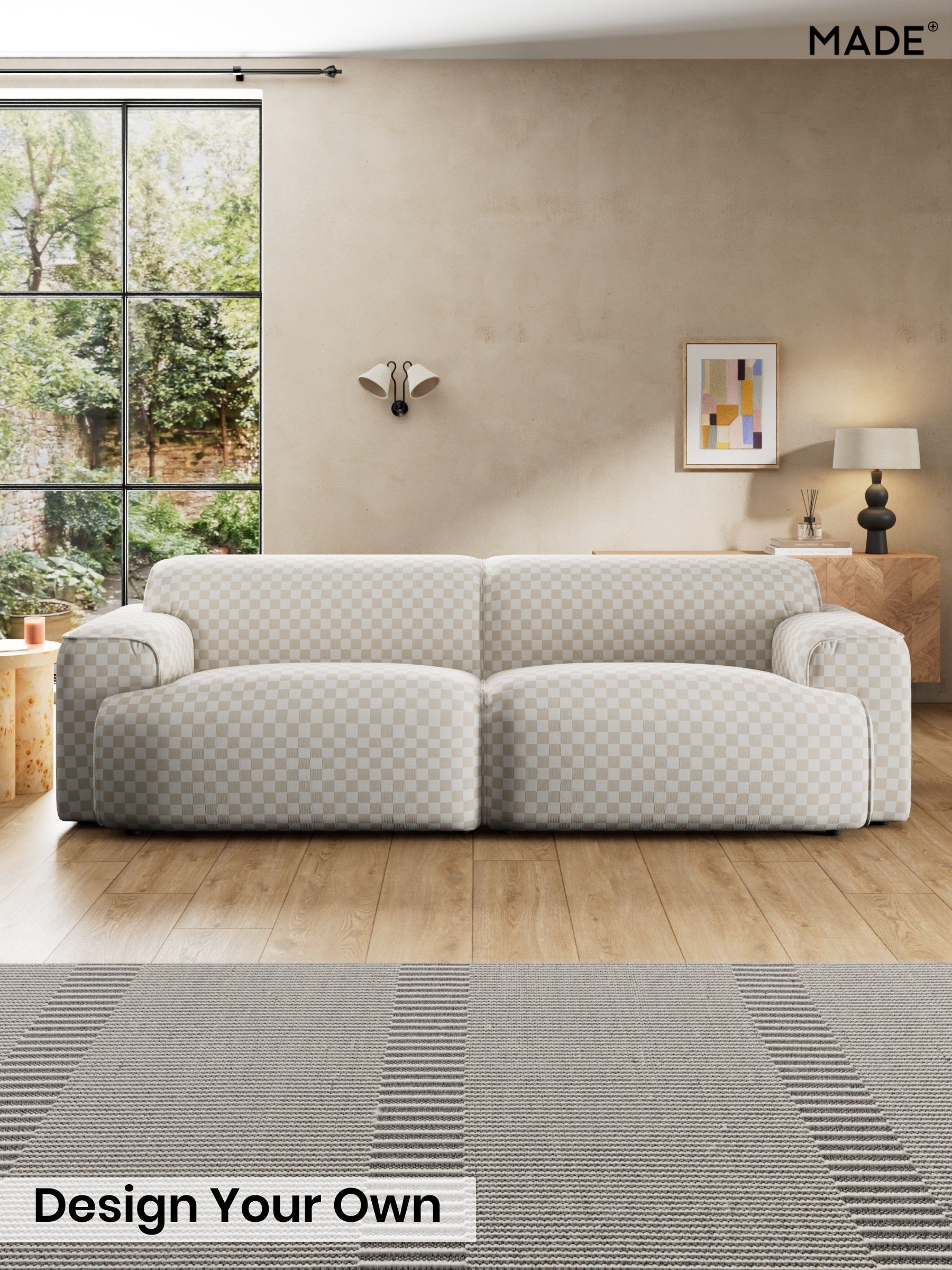 Blenets Check Mini by Harlequin/Oatmeal Natural - Avalon By Made