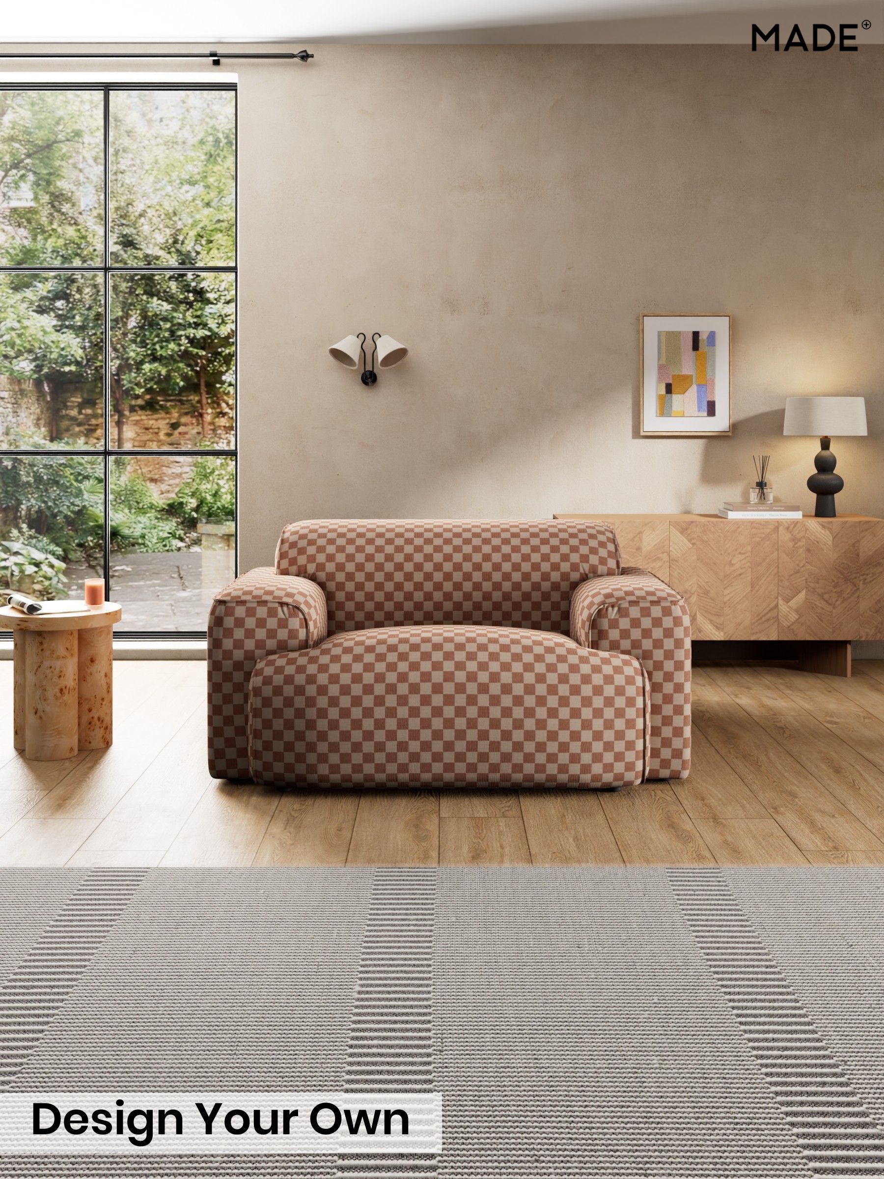 Blenets Check Mini by Harlequin/Terracotta Orange - Avalon By Made