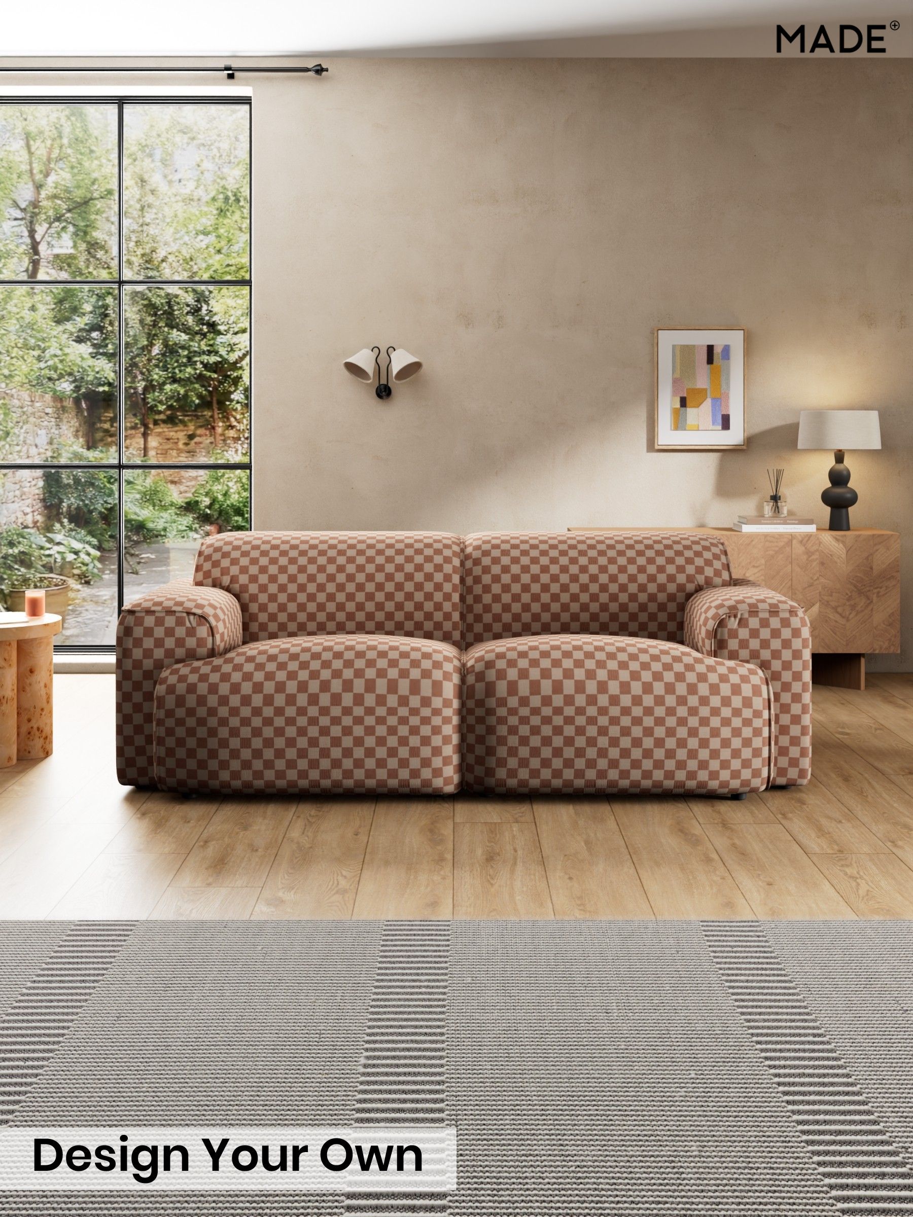 Blenets Check Mini by Harlequin/Terracotta Orange - Avalon By Made