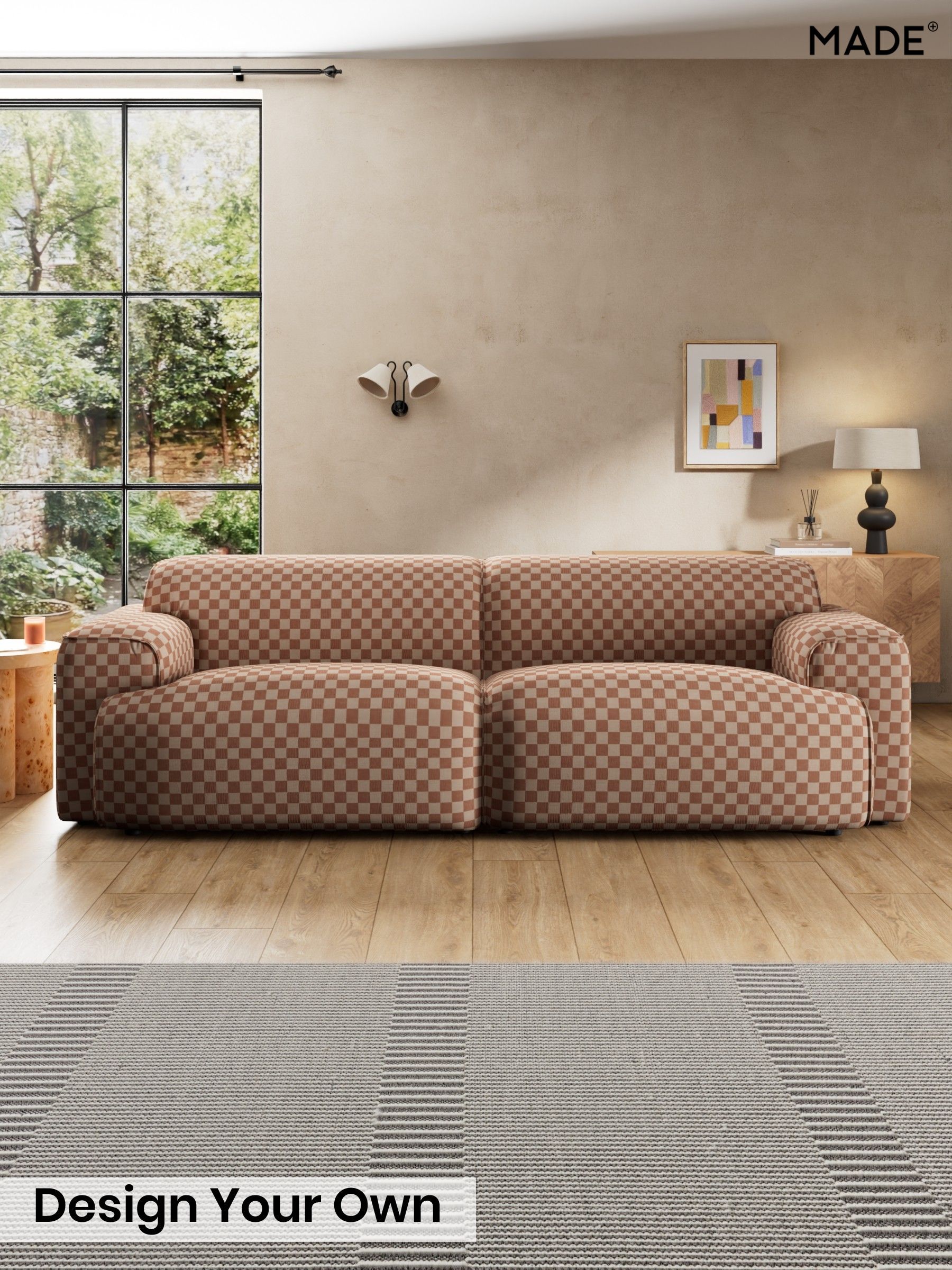 Blenets Check Mini by Harlequin/Terracotta Orange - Avalon By Made
