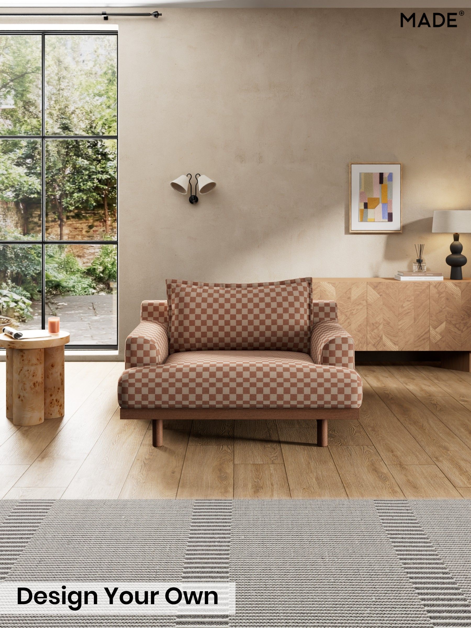 Blenets Check Mini by Harlequin/Terracotta Orange - Turin By Made