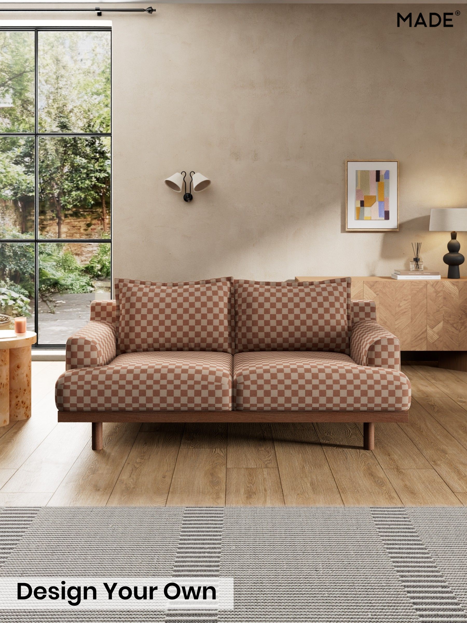Blenets Check Mini by Harlequin/Terracotta Orange - Turin By Made