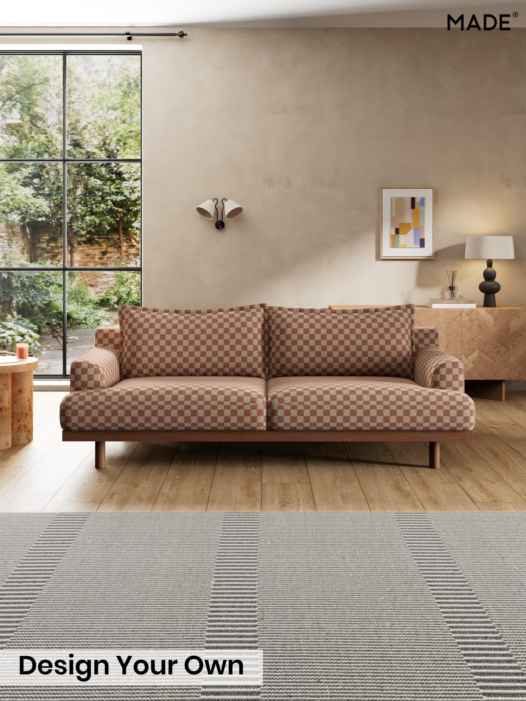 Blenets Check Mini by Harlequin/Terracotta Orange - Turin By Made