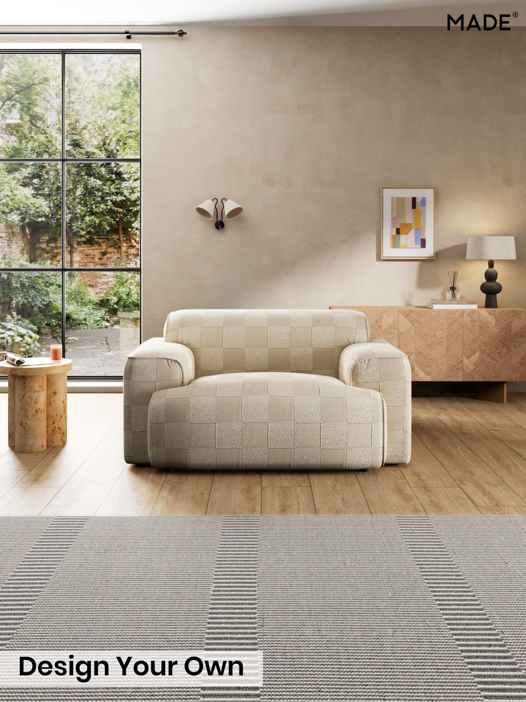Blenets Check by Harlequin/Oatmeal Natural - Avalon By Made