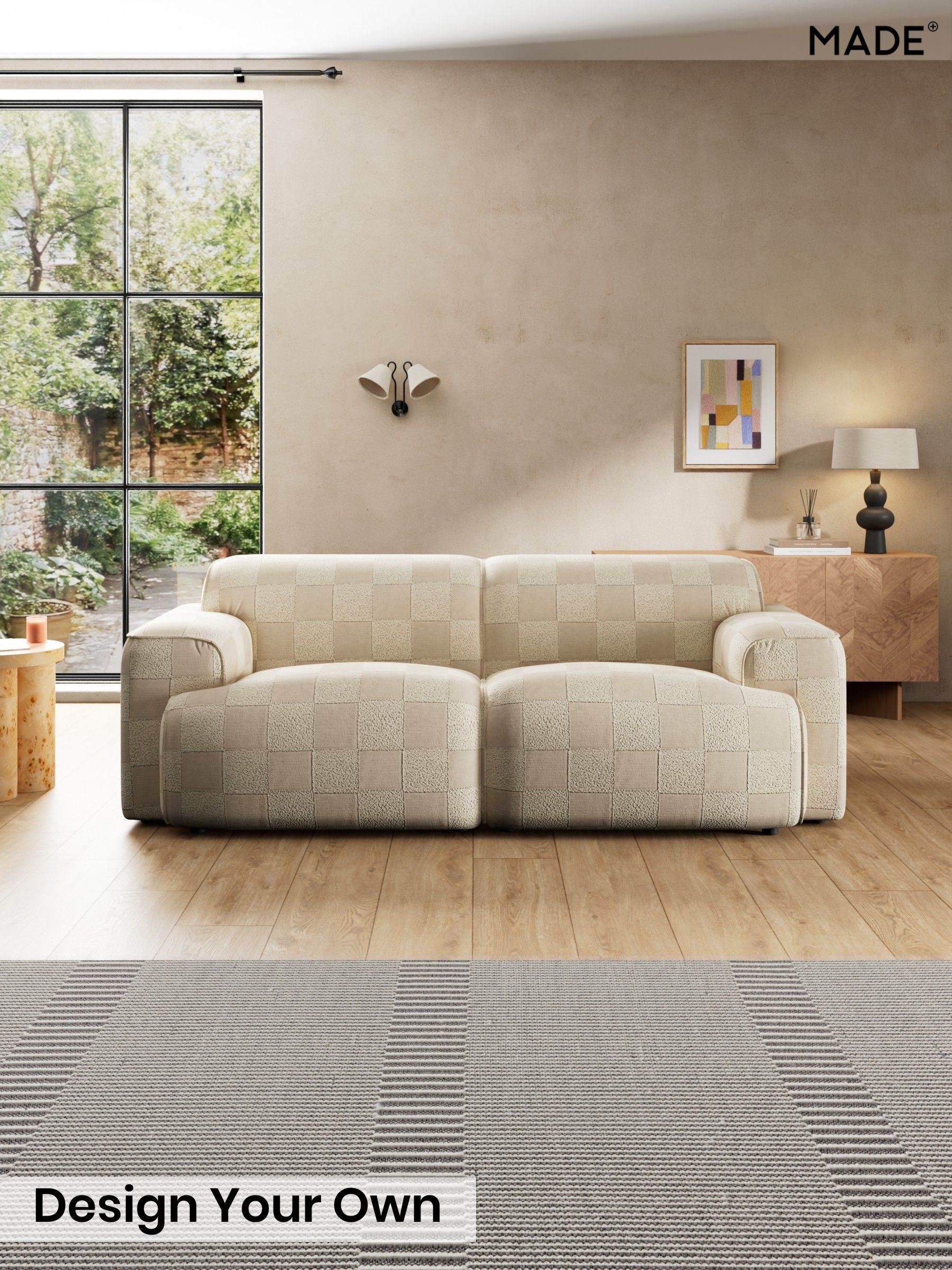 Blenets Check by Harlequin/Oatmeal Natural - Avalon By Made