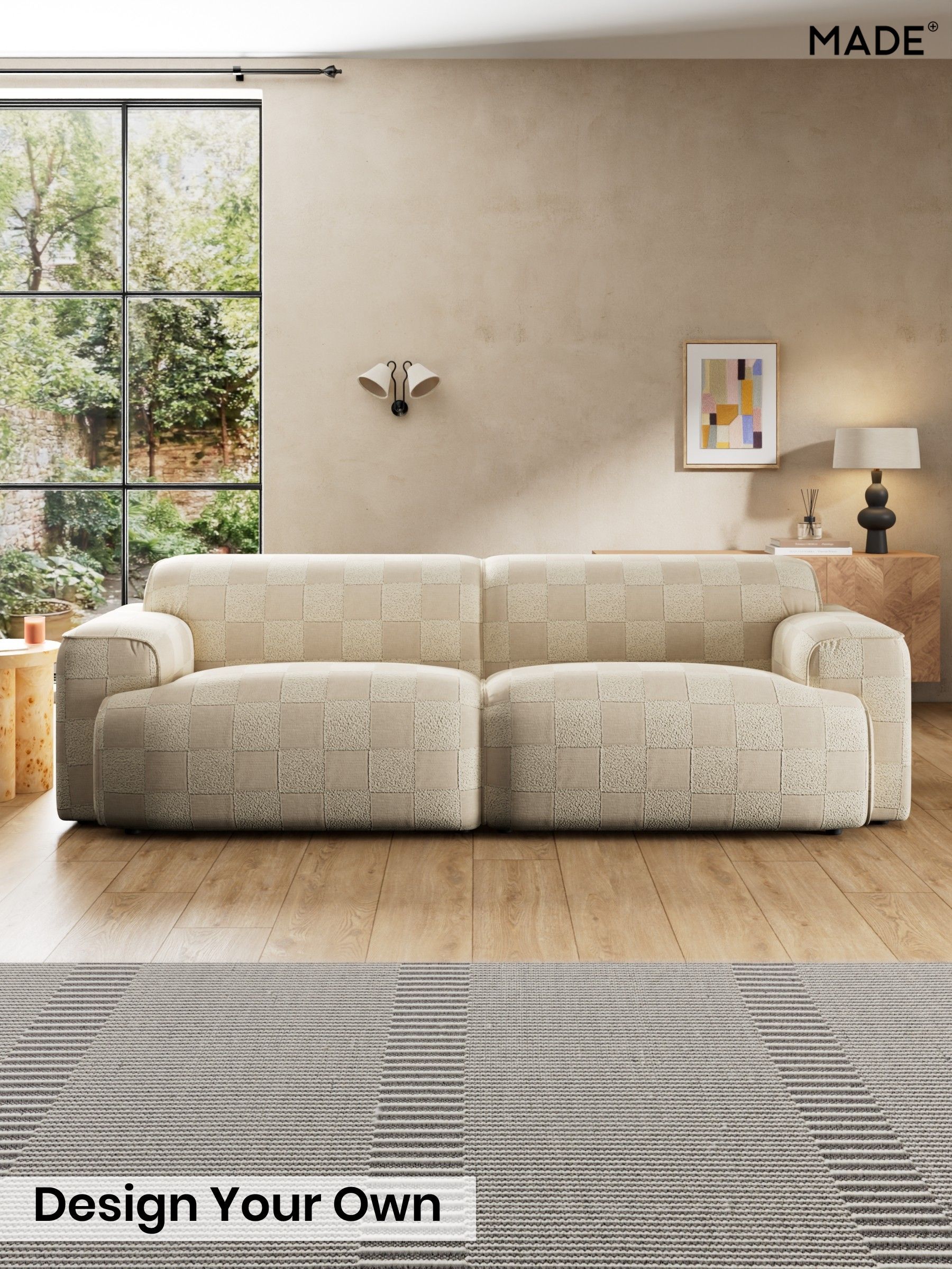 Blenets Check by Harlequin/Oatmeal Natural - Avalon By Made