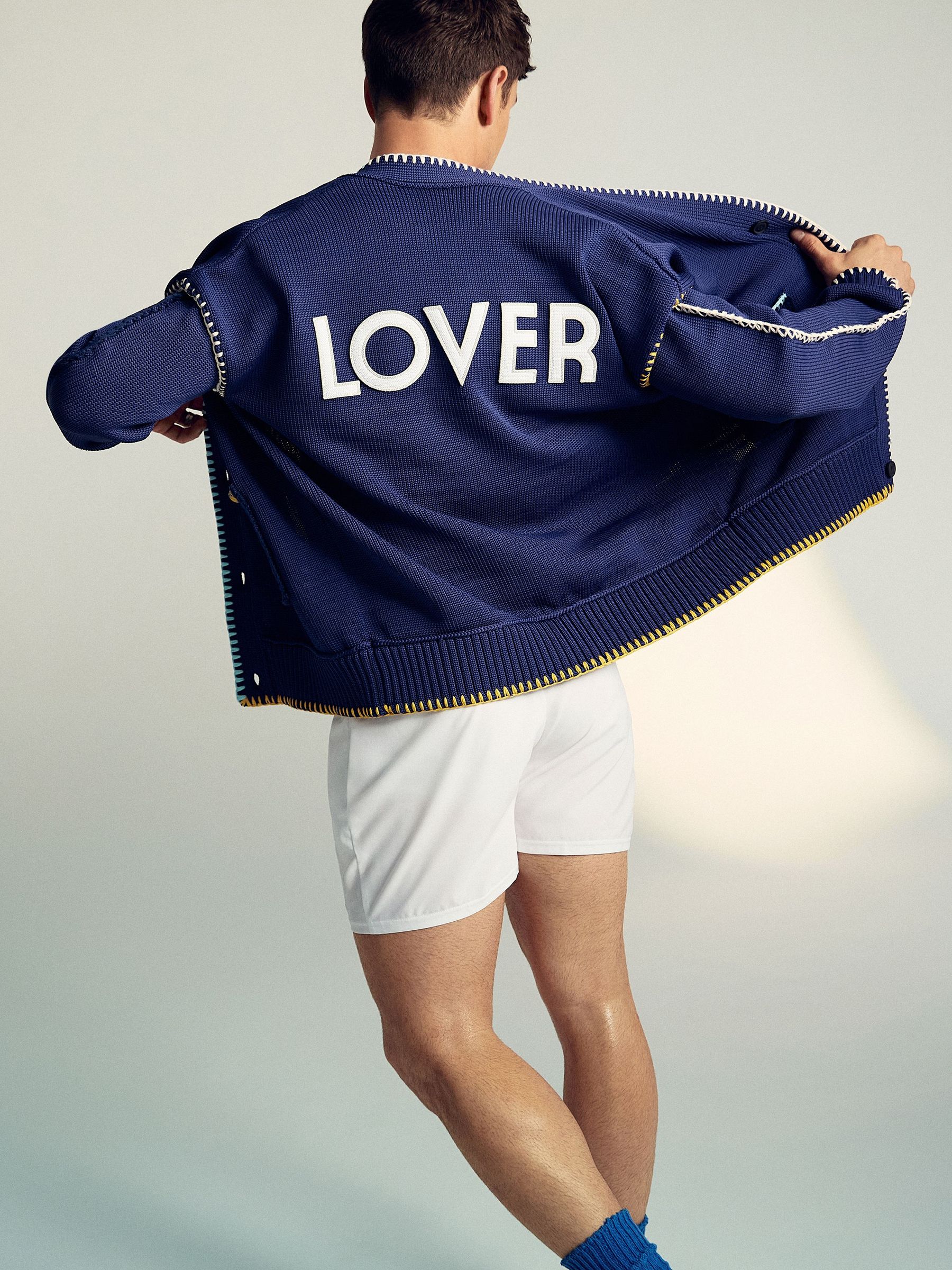 Tom Daley Lover Knit Cardigan in Navy Blue (H39704) | £248