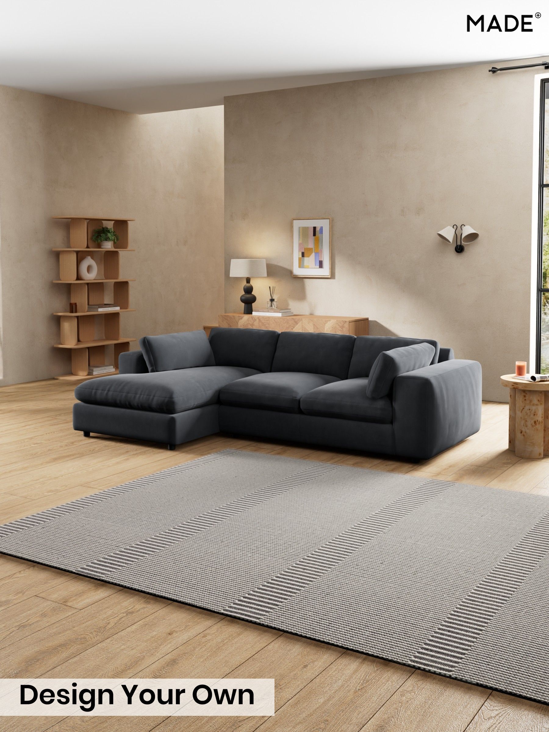 Matt Velvet Easy Clean/Charcoal Grey - Alec By Made