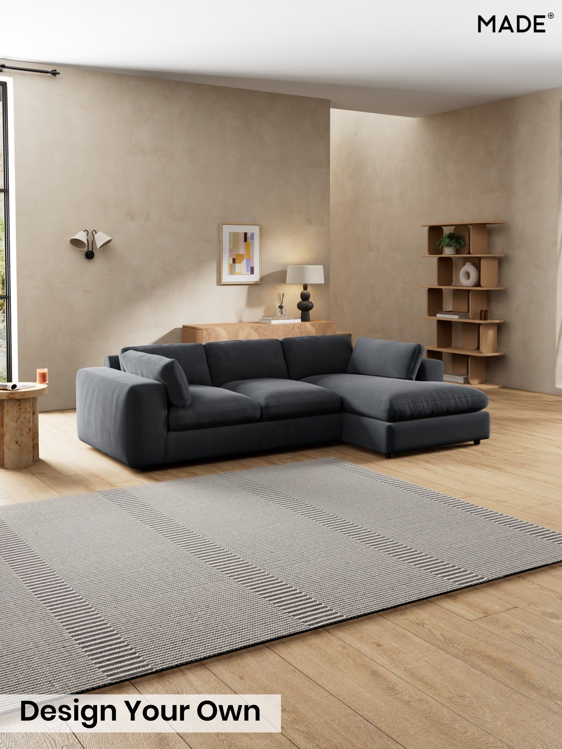 Matt Velvet Easy Clean/Charcoal Grey - Alec By Made