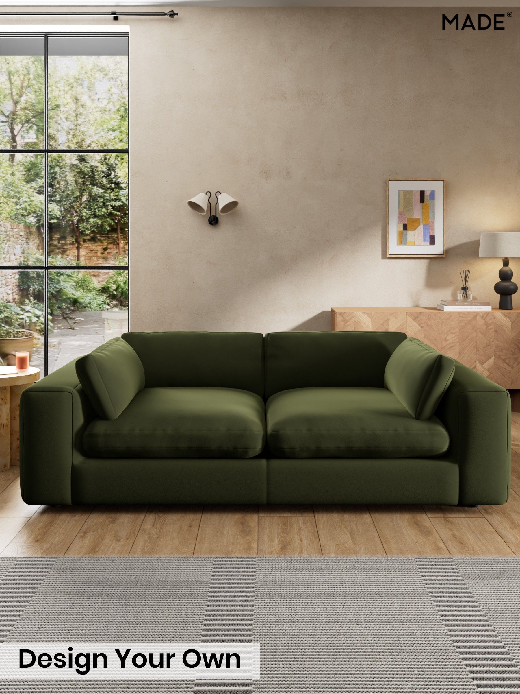 Matt Velvet Easy Clean/Deep Olive Green - Alec By Made