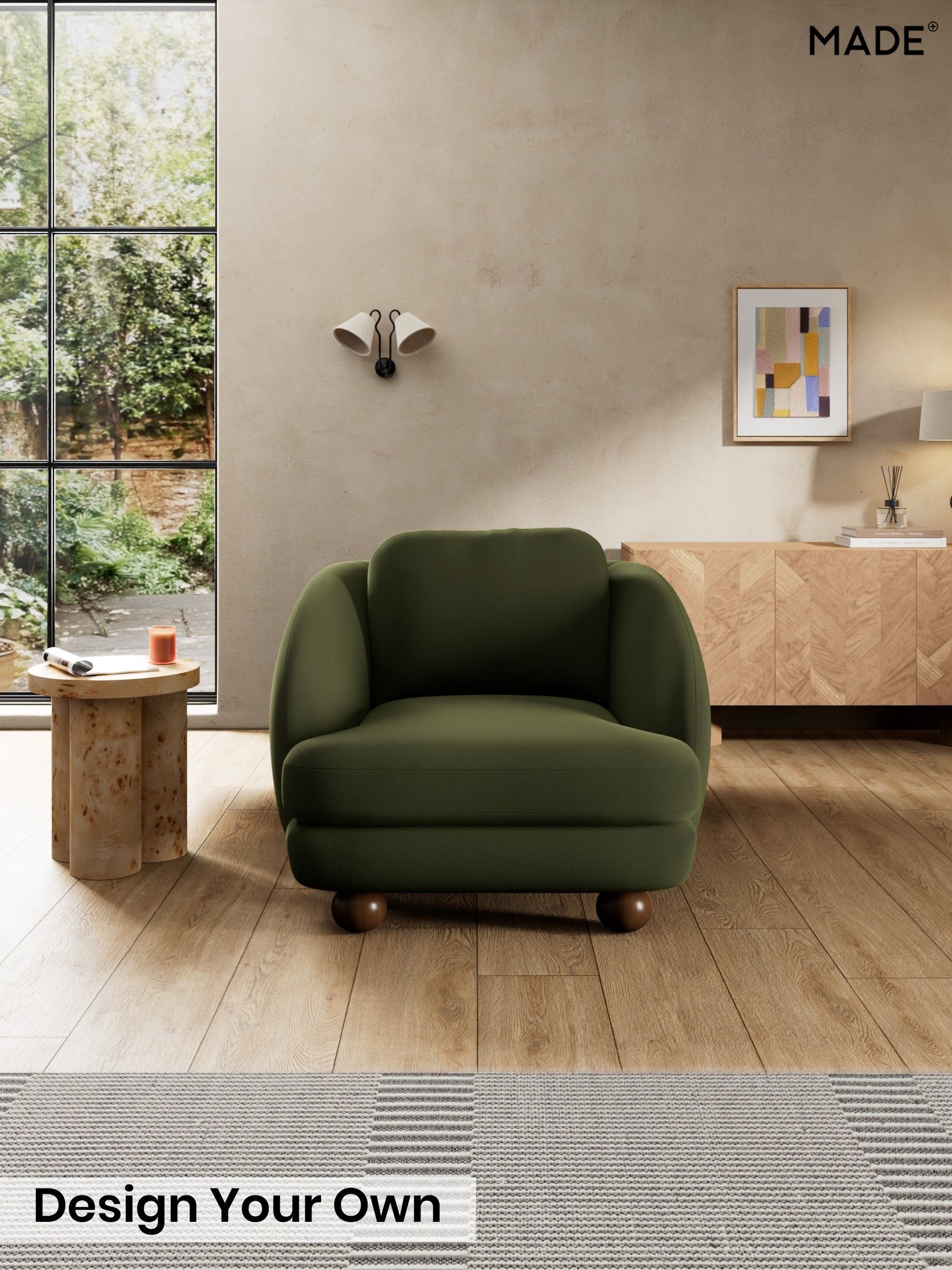 Matt Velvet Easy Clean/Deep Olive Green - Madris By Made