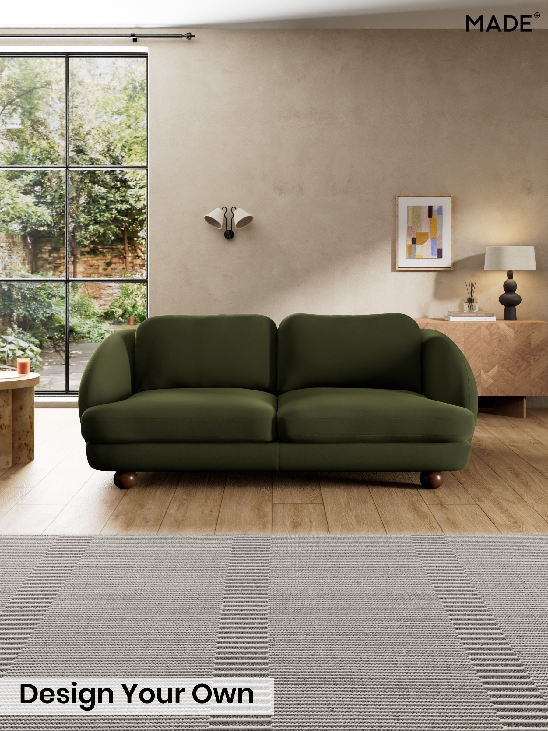 Matt Velvet Easy Clean/Deep Olive Green - Madris By Made