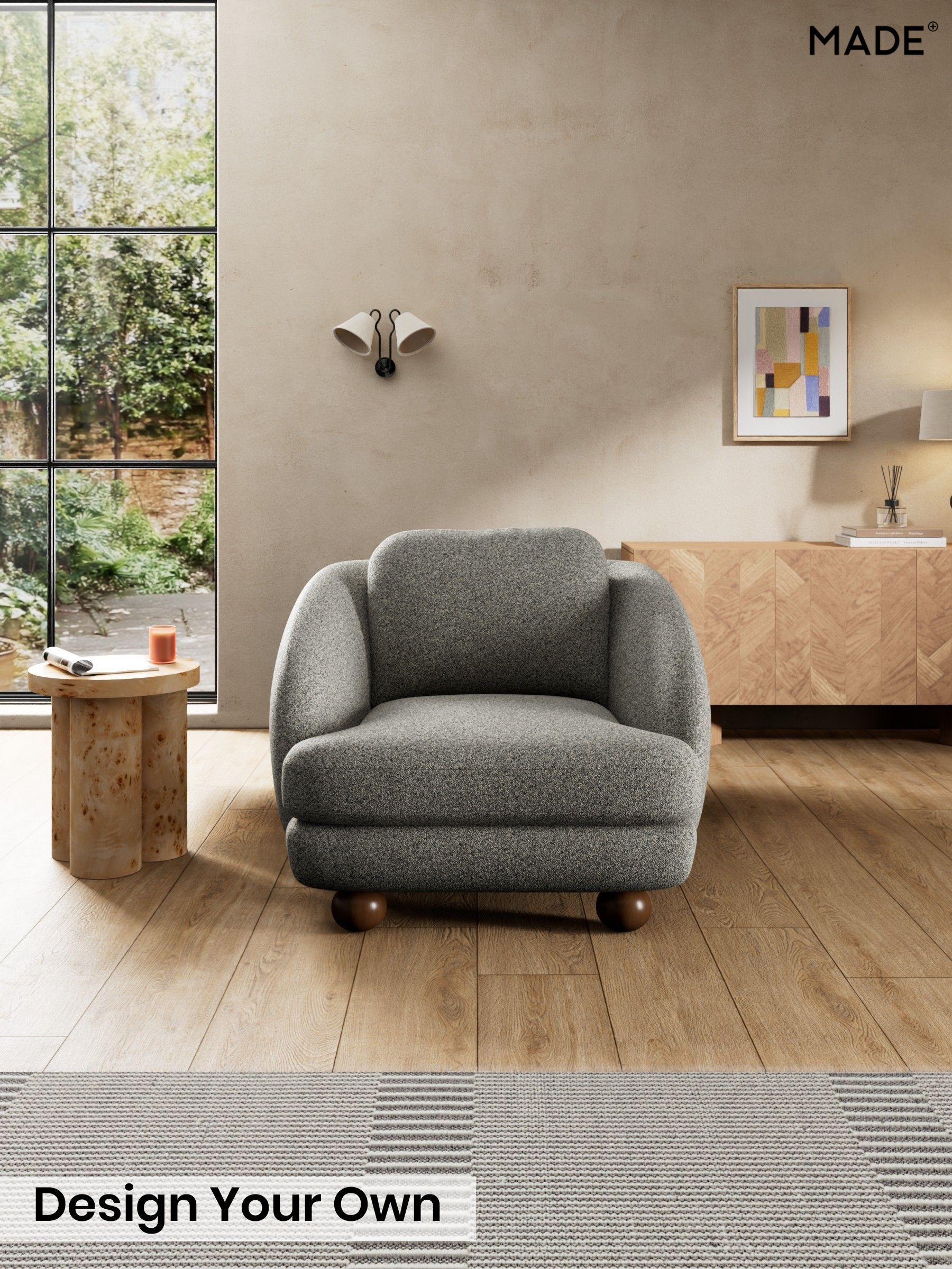 Soft Touch Boucle/Grey Marl - Madris By Made