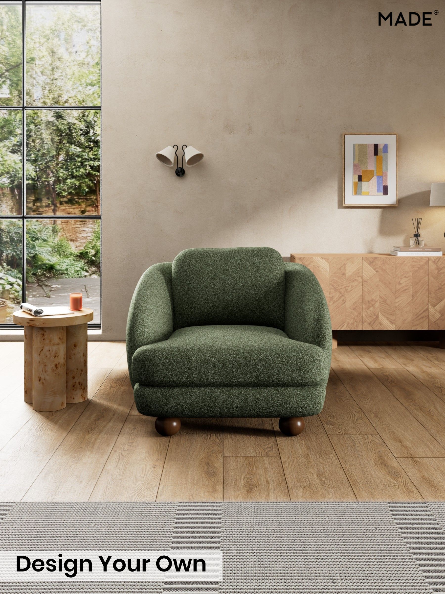 Soft Touch Boucle/Forest Green - Madris By Made