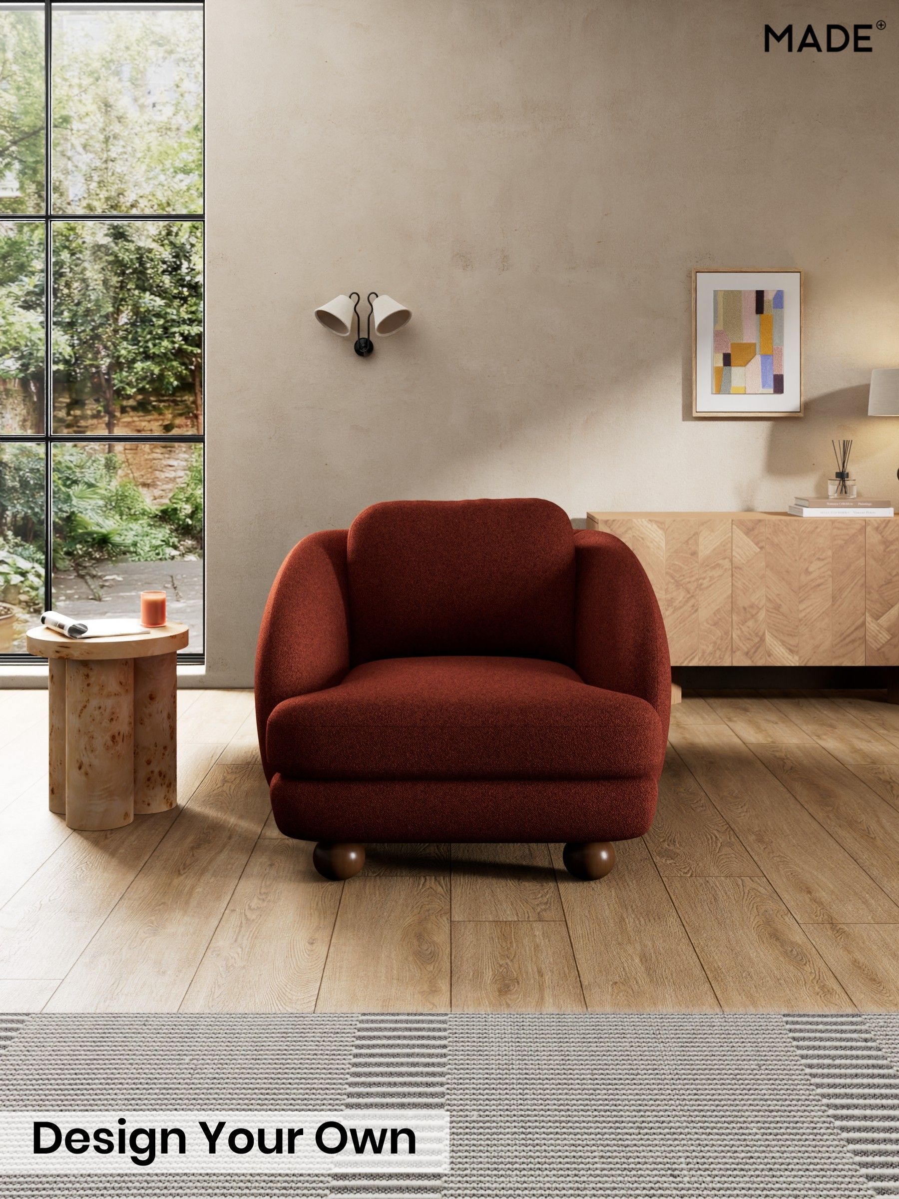 Soft Touch Boucle/Rust Orange - Madris By Made