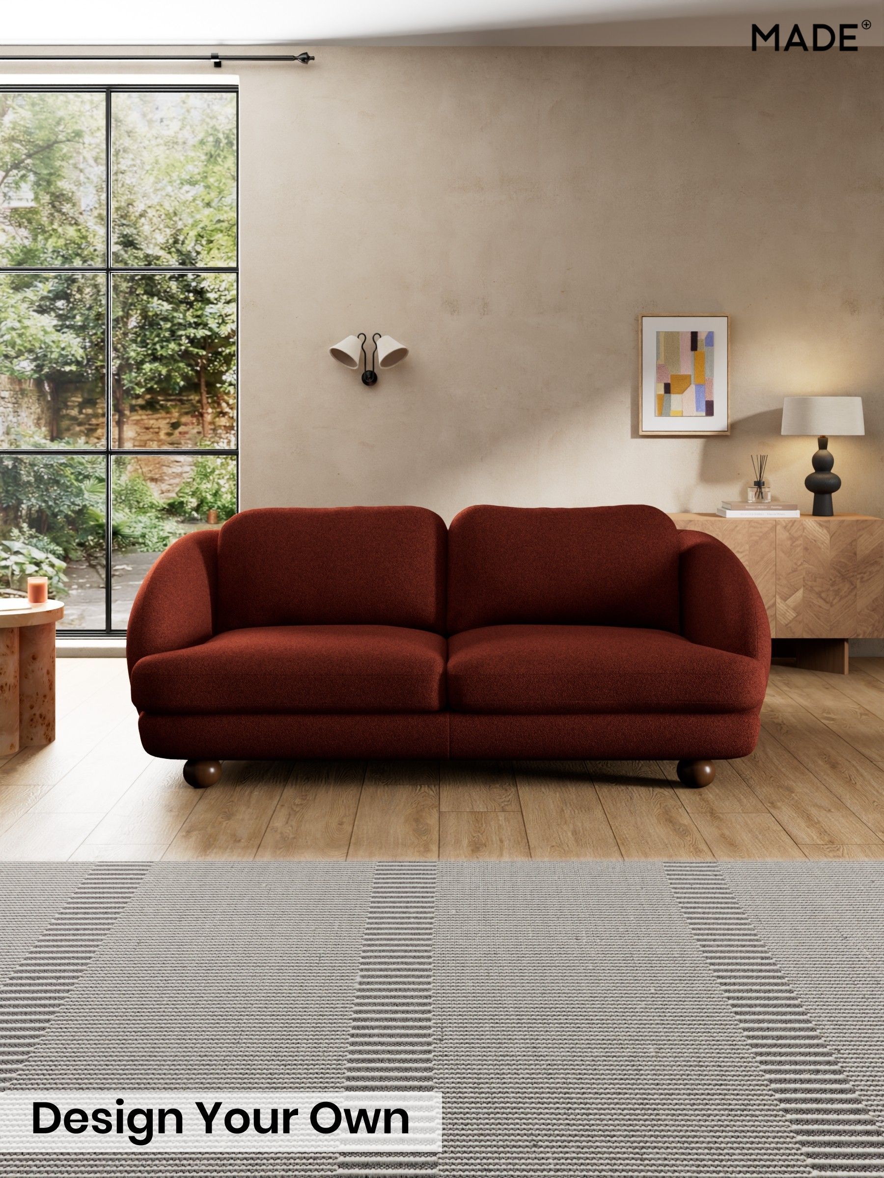 Soft Touch Boucle/Rust Orange - Madris By Made