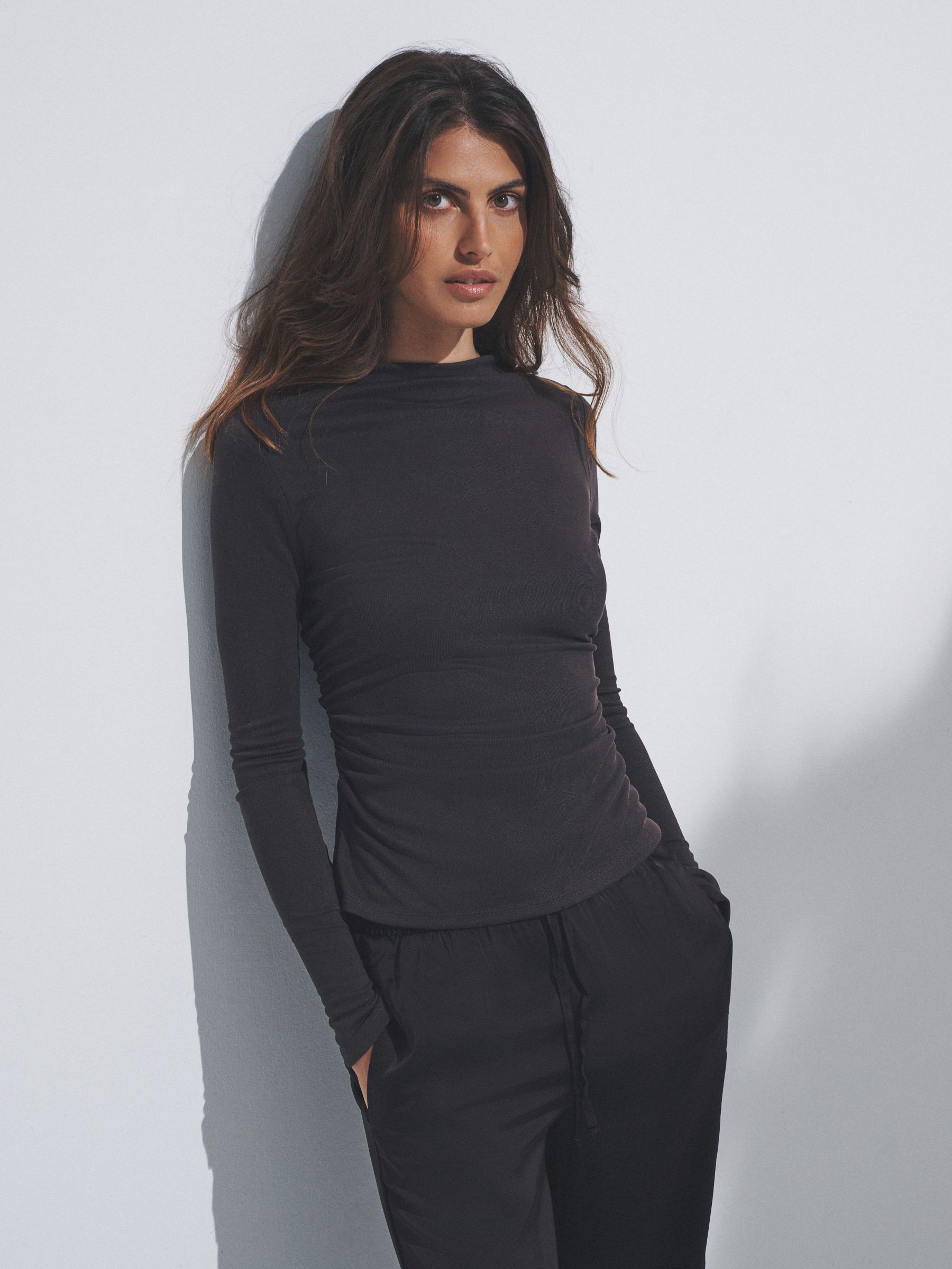 Black/Brown/Taupe - Drape Longsleeve Top 3 Pack (H40039) | £33