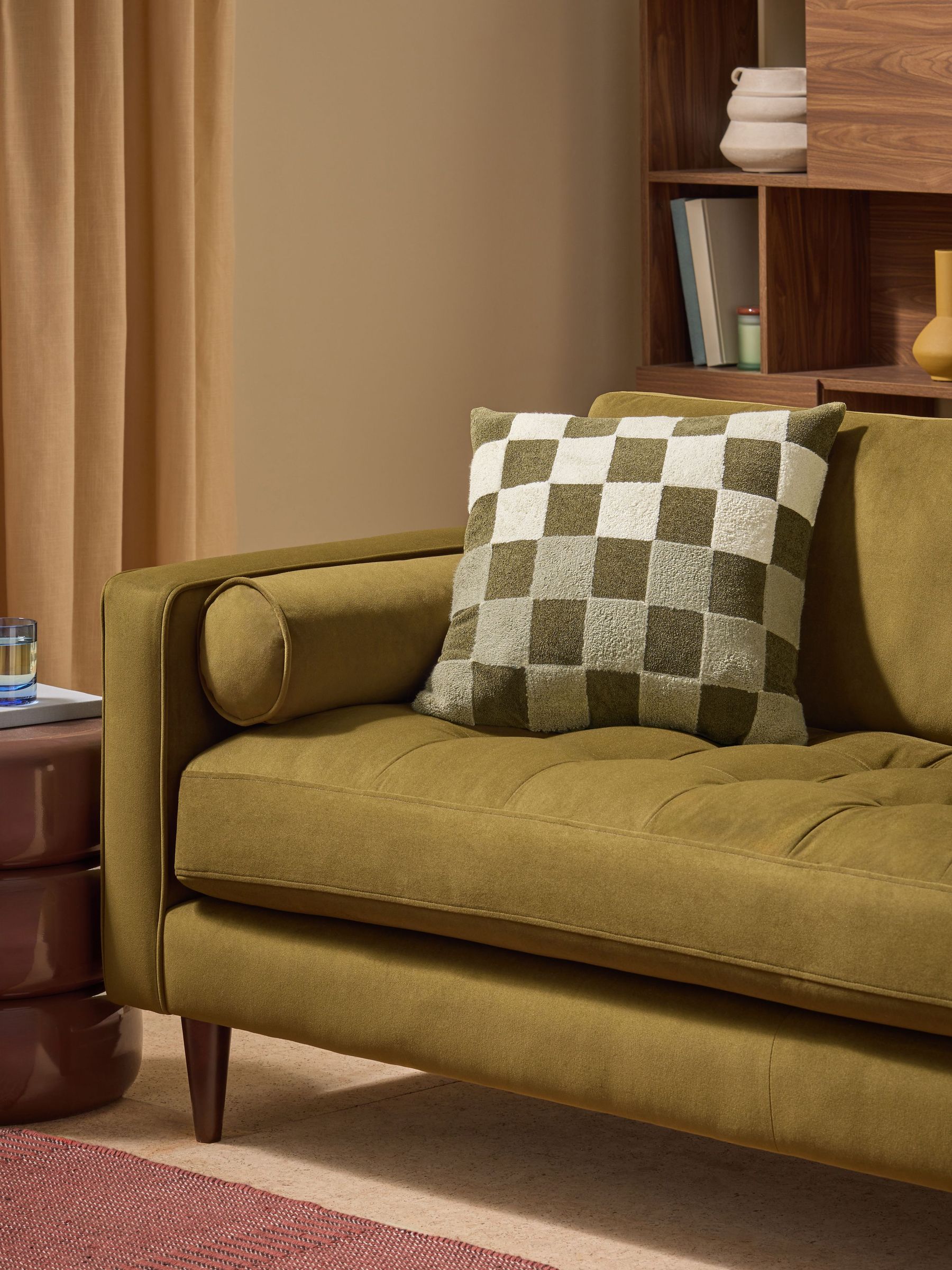 Green Tilo Checkerboard Cushion (H41821) | £26
