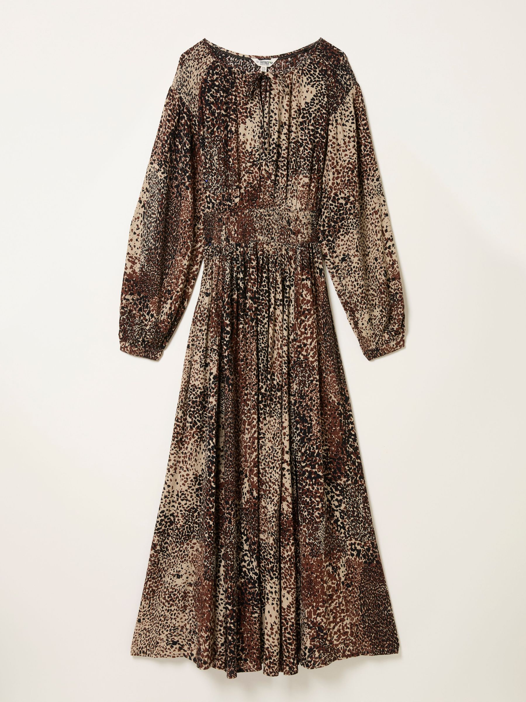 Jaqs Light Brown Layered Animal Petite Midi Dress (H42136) | £72
