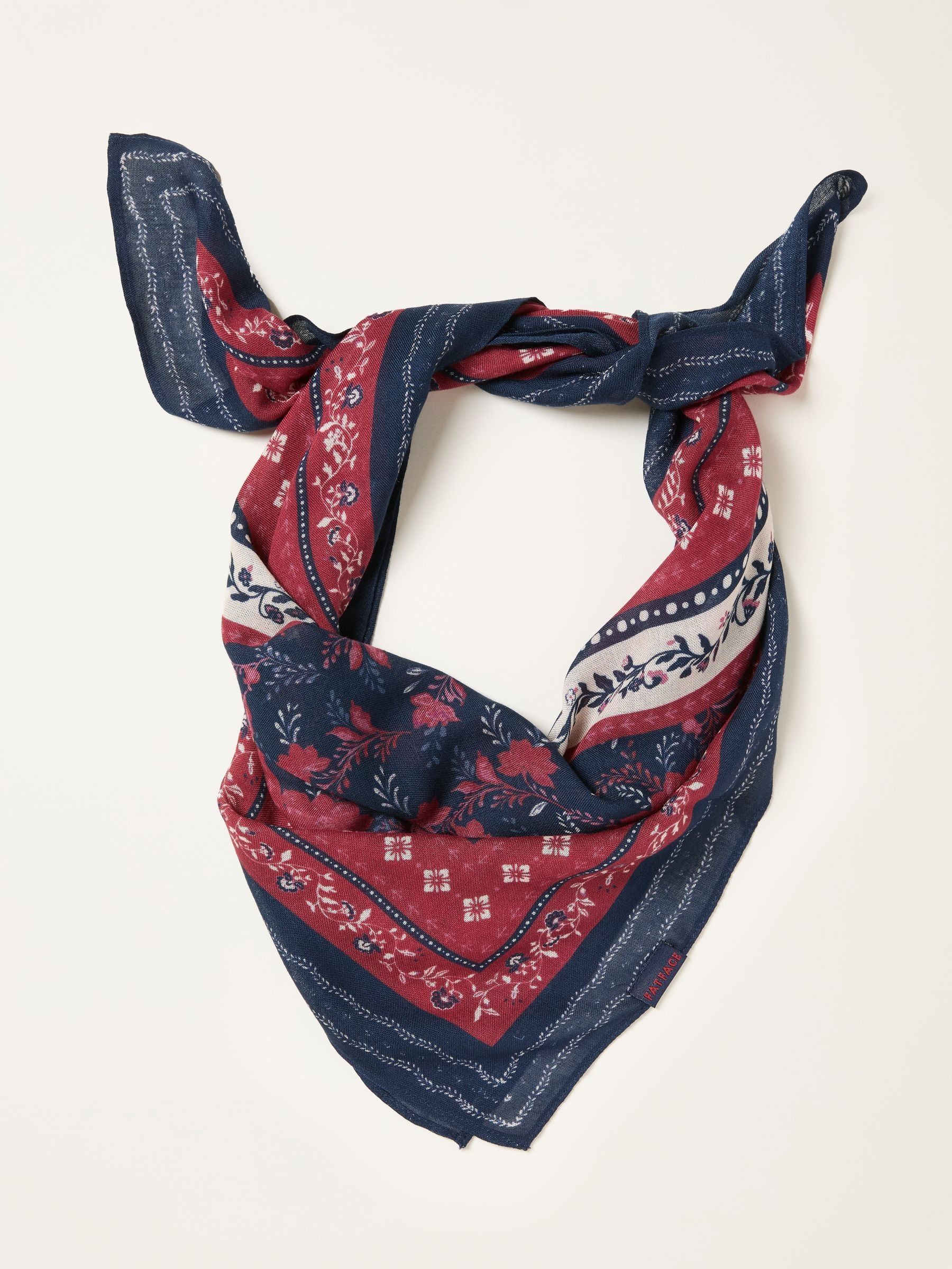 Burgundy Red Floral Print Hair Scarf (H42785) | £14.50