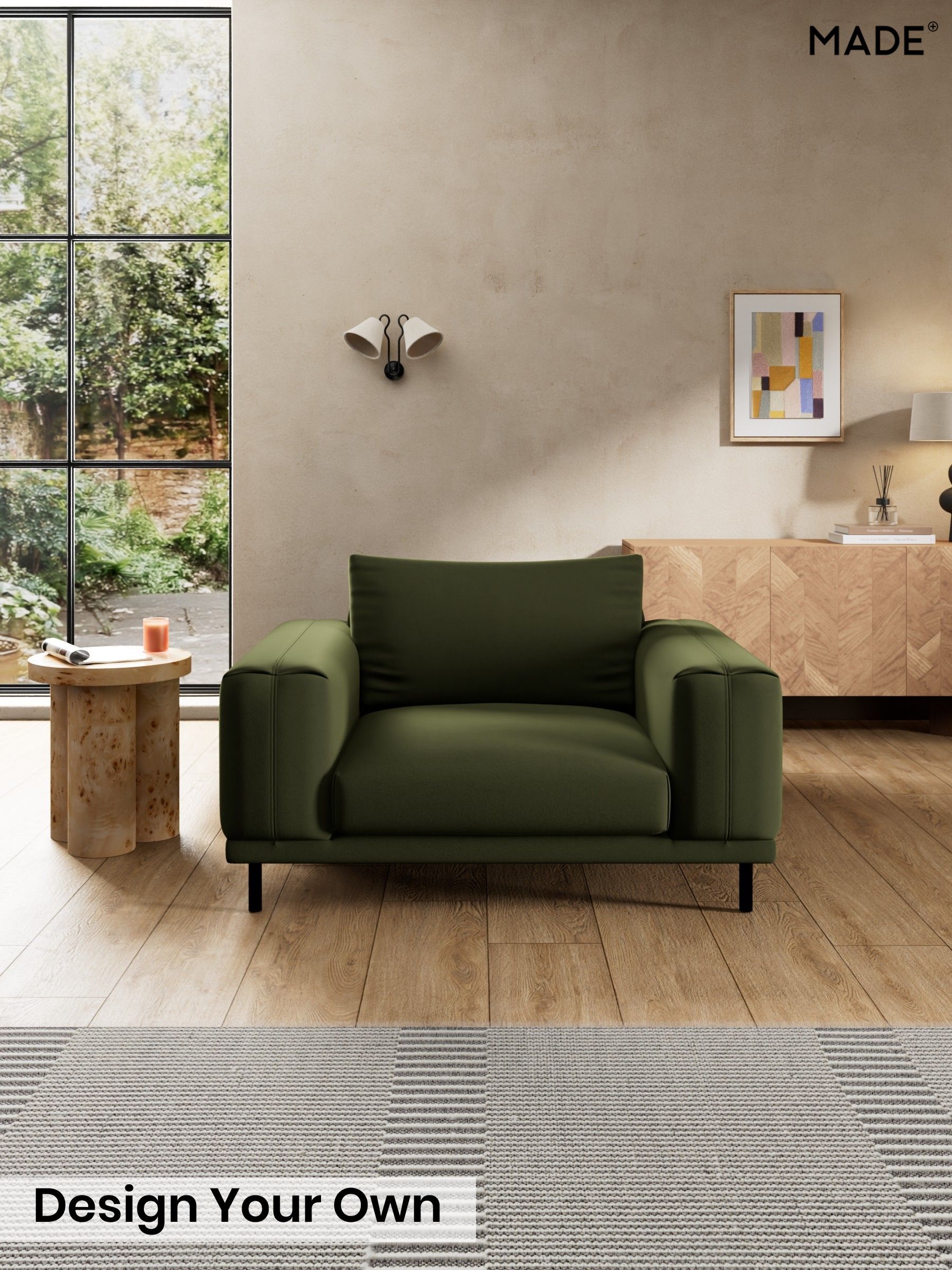Matt Velvet Easy Clean/Deep Olive Green - Odin By Made