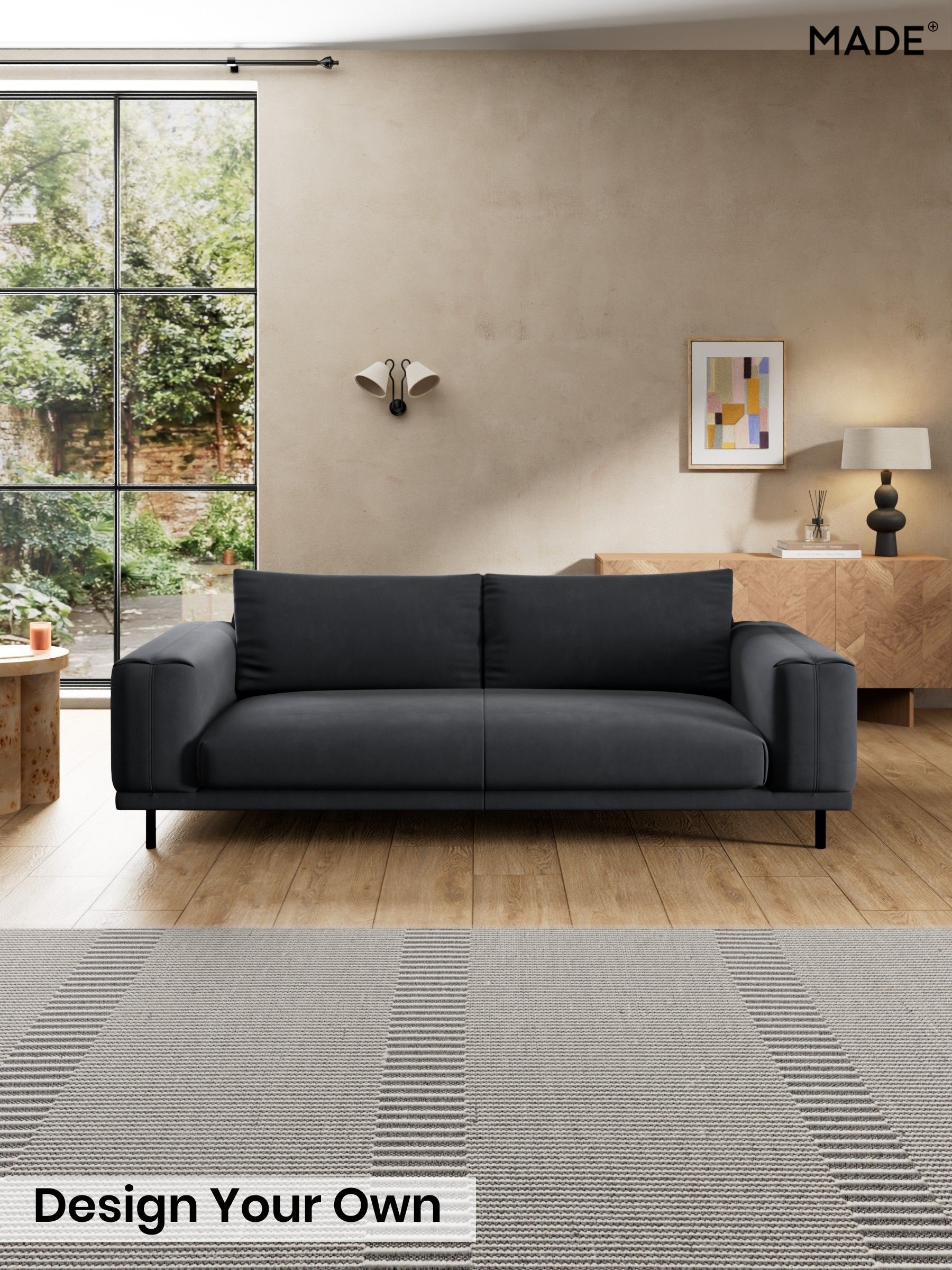 Matt Velvet Easy Clean/Charcoal Grey - Odin By Made