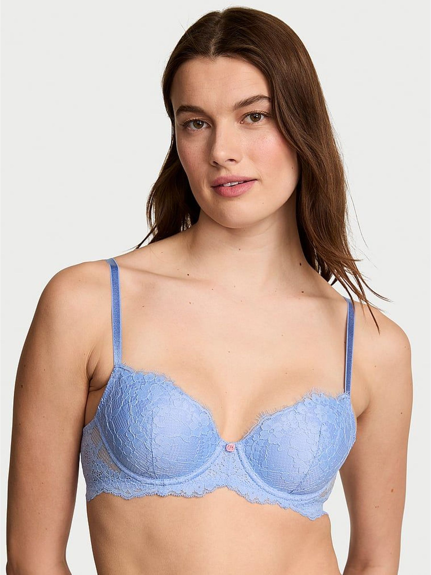 Blue Cameo Lightly Lined Demi Lace Bra (H43091) | £49