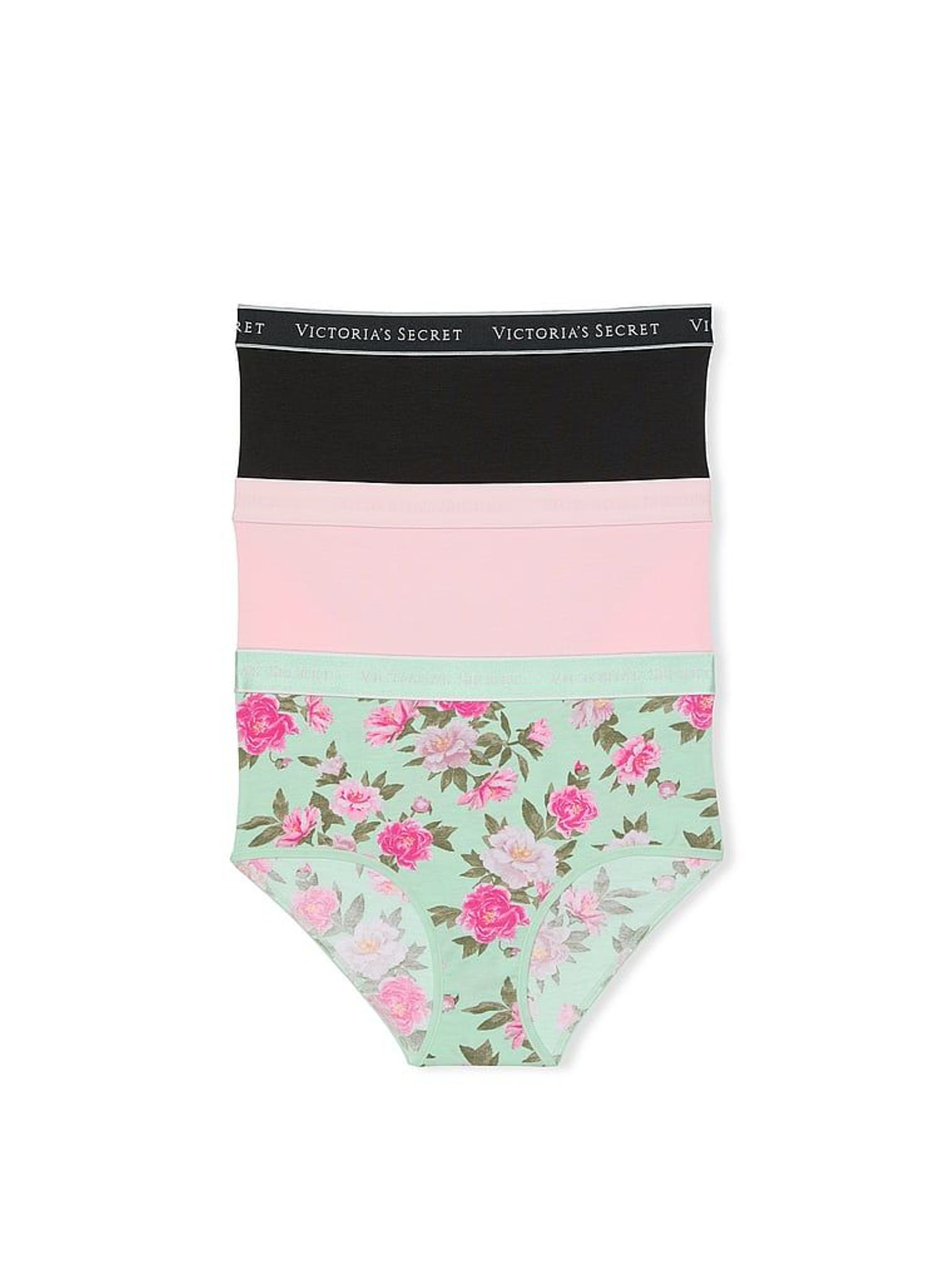 Black/Green/Pink Brief 3 Pack Knickers (H43188) | £14