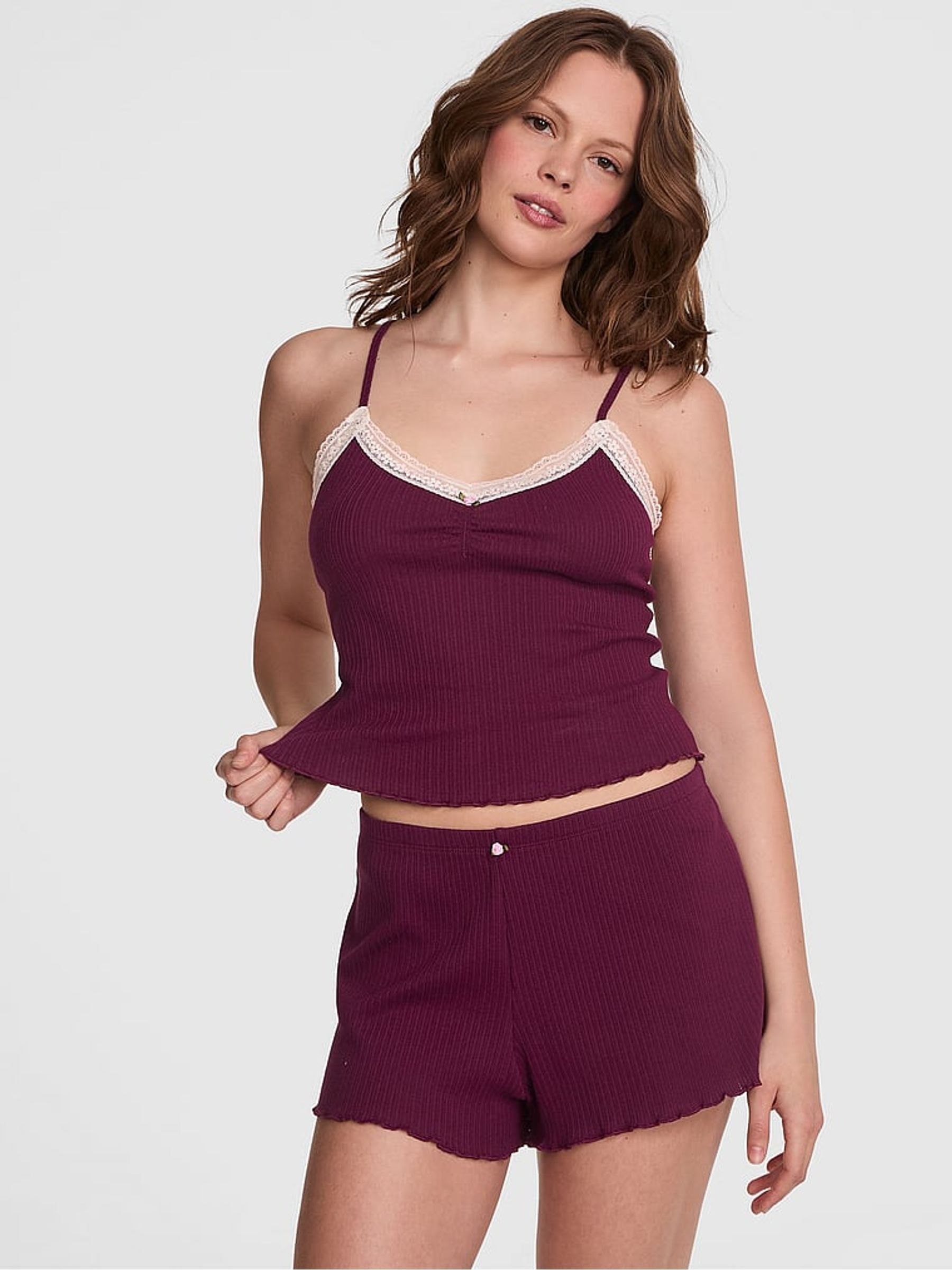 Purple Rose Pointelle Pyjama Bottoms (H43213) | £19