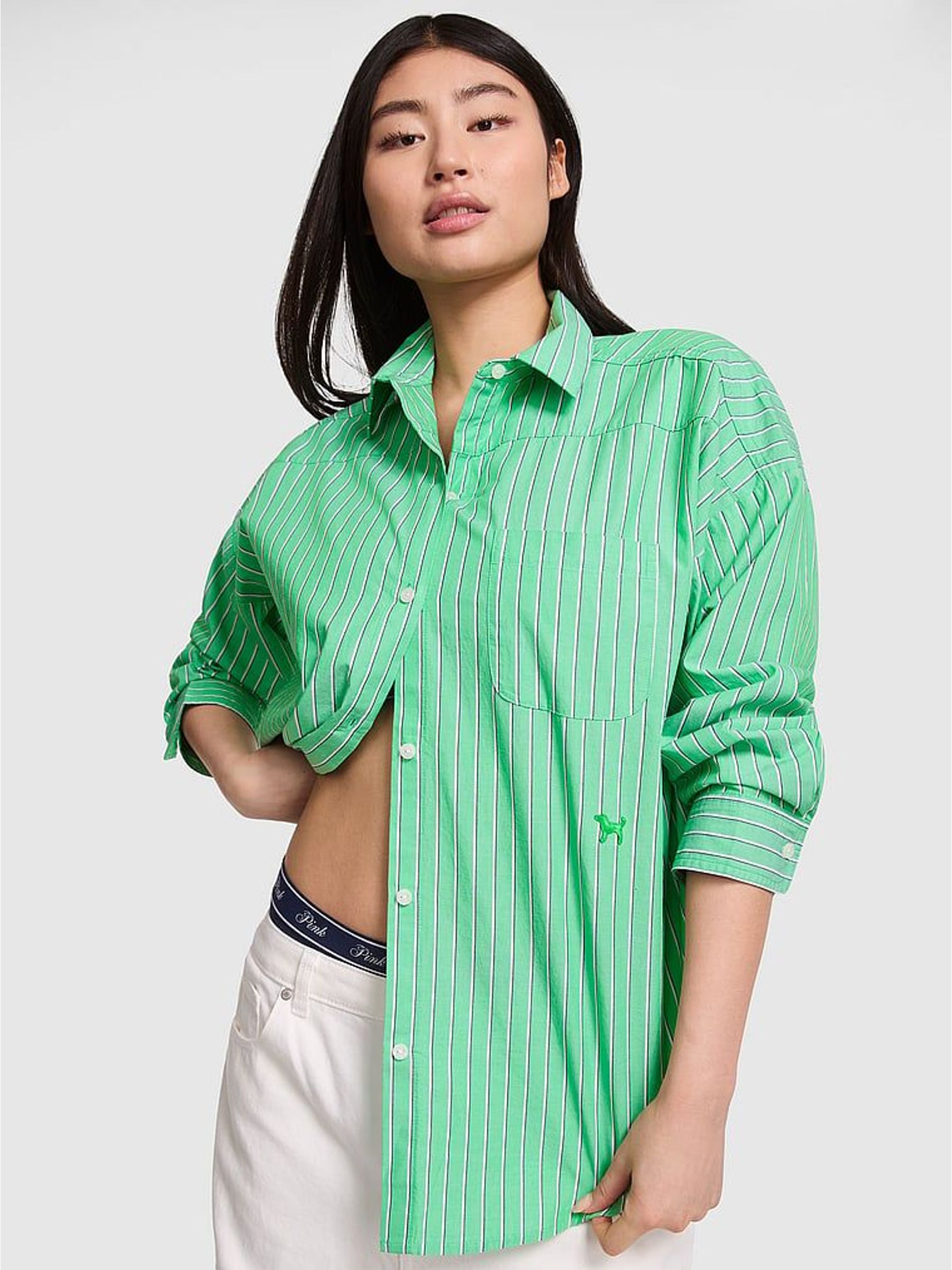 Wild Green Oversized Pyjama Shirt (H43225) | £39