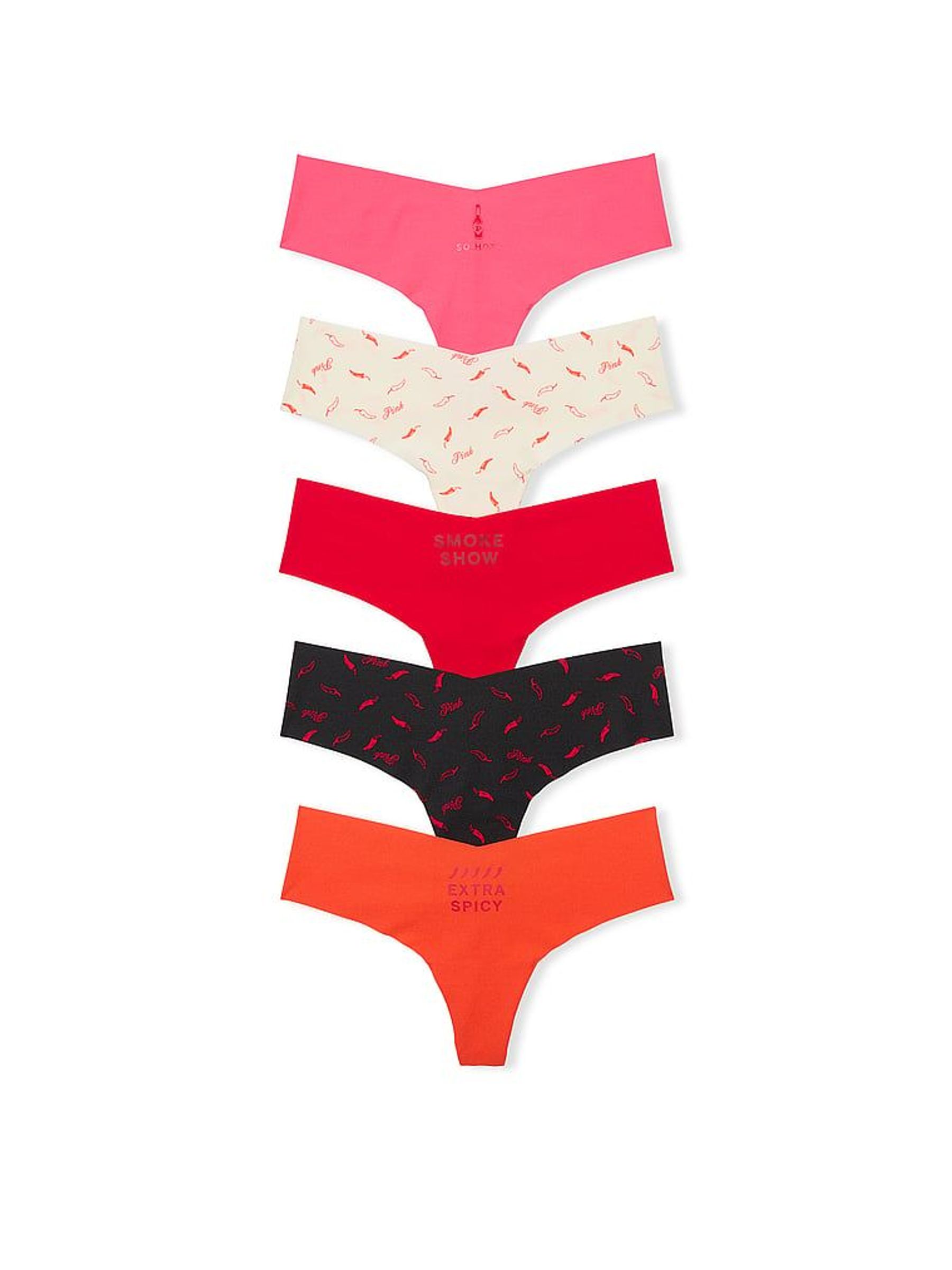 Red/Green/Black/Pink Thong Knickers 5 Pack (H43237) | £27