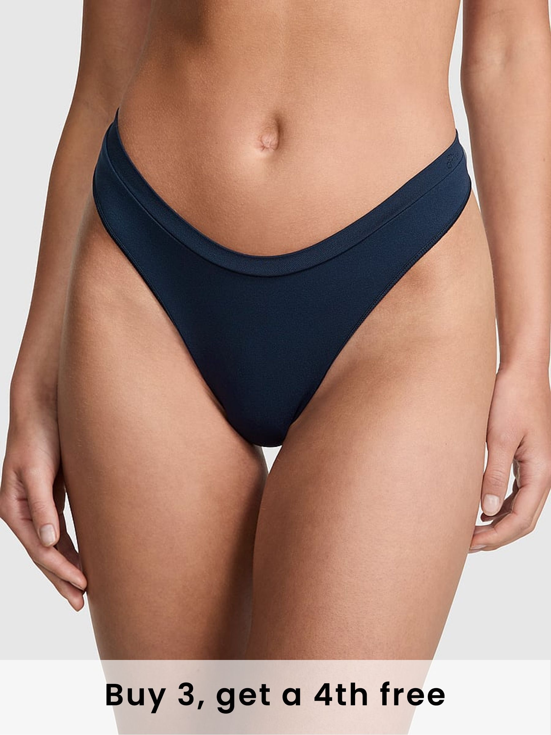 Noir Navy Blue Thong Seamless Scoop Thong Knickers (H43266) | £9