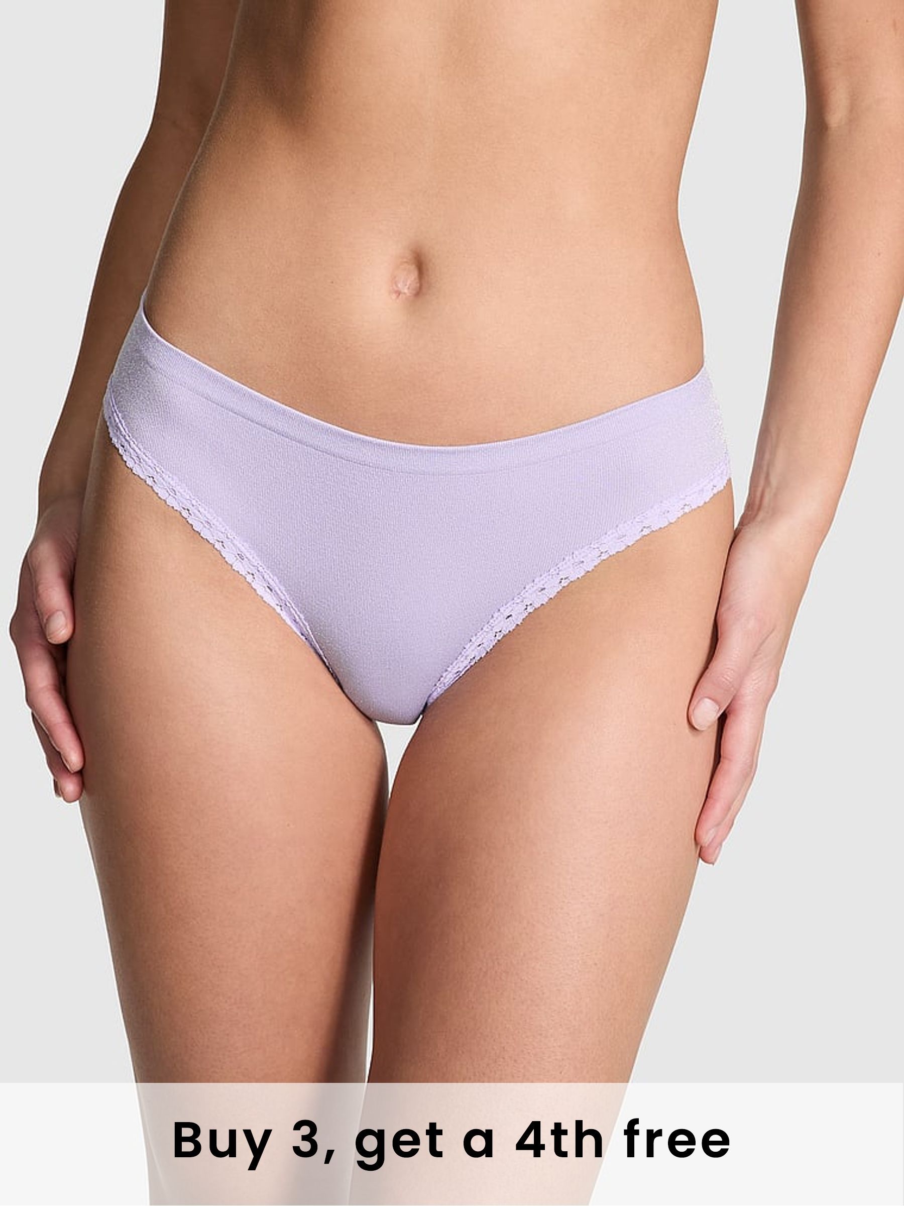 Purple Cloud Bikini Seamless Scoop Thong Knickers (H43336) | £9