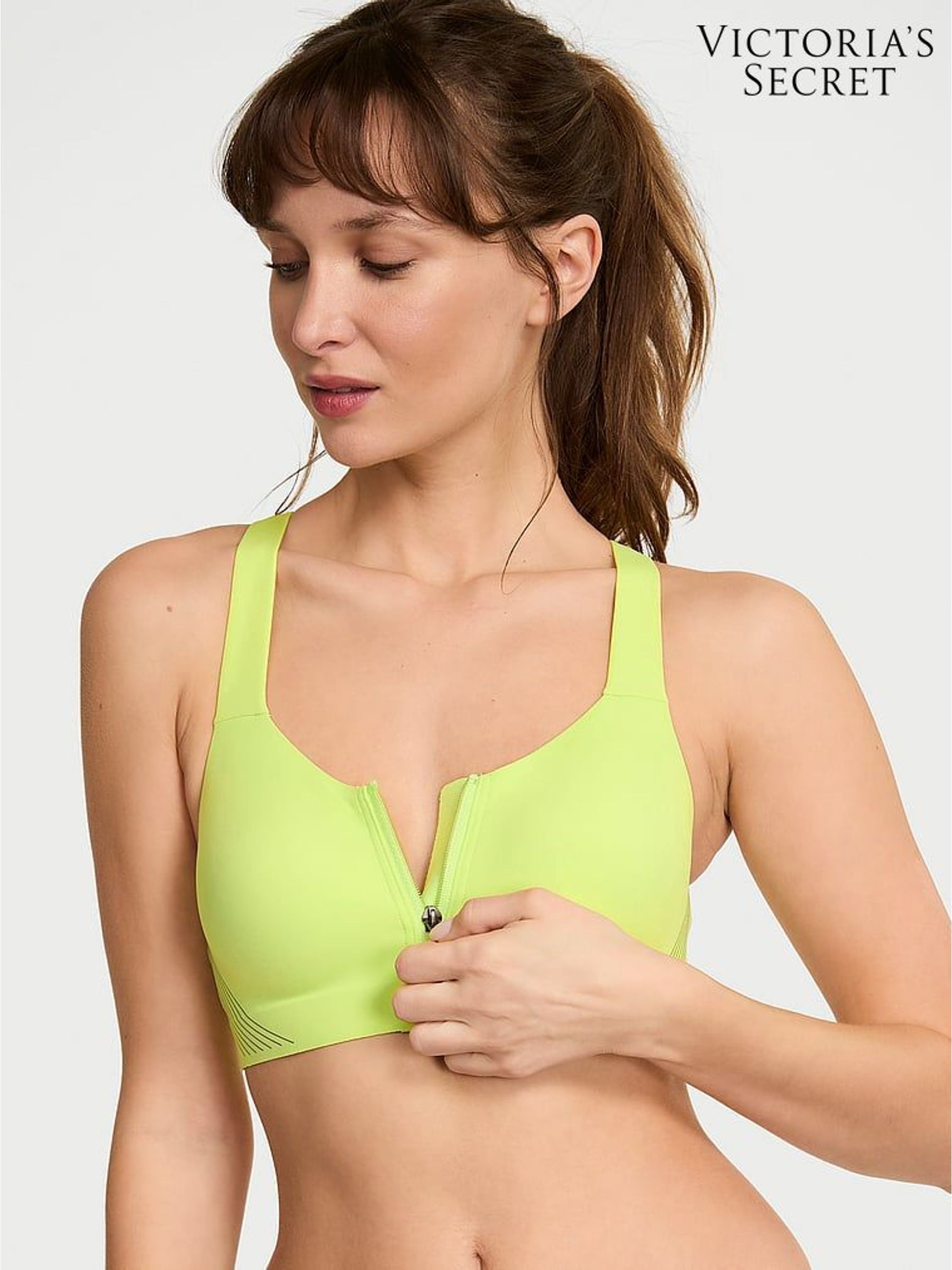 Sparkling Lime Green Front Close High Support Sports Bra (H43343) | £55