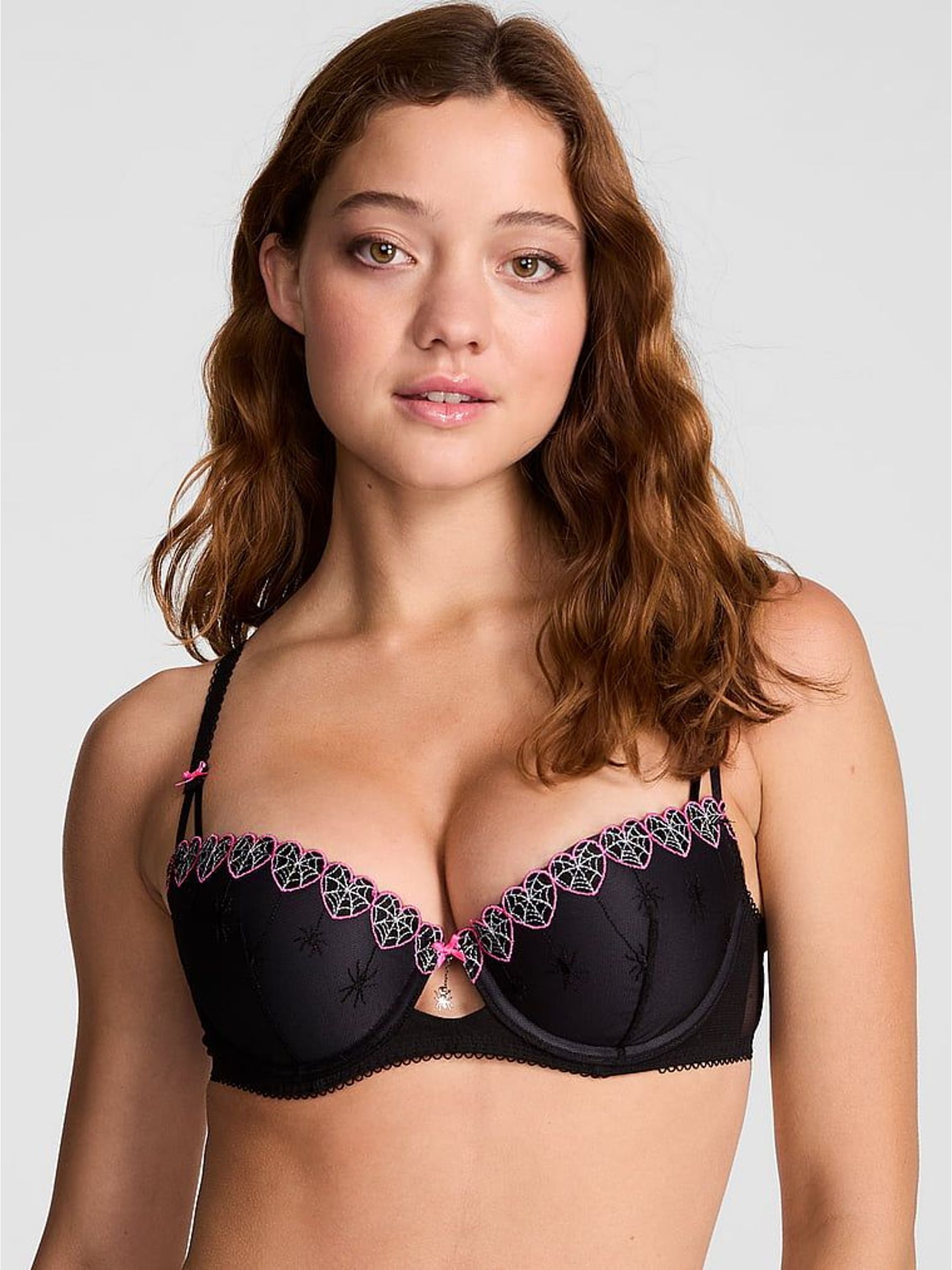 Black Spider Web Embroidery Bra (H43367) | £40