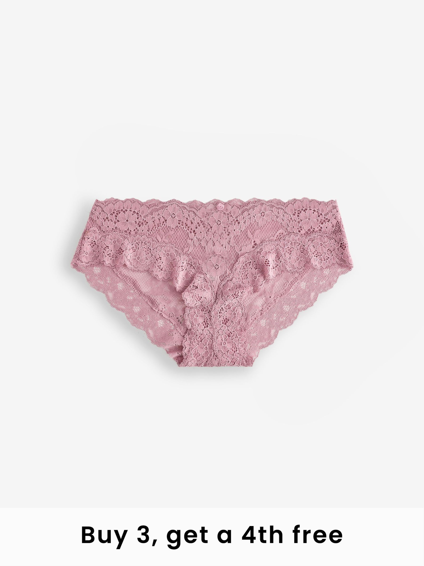 Rose Pink Hipster Lace Knickers (H43369) | £18