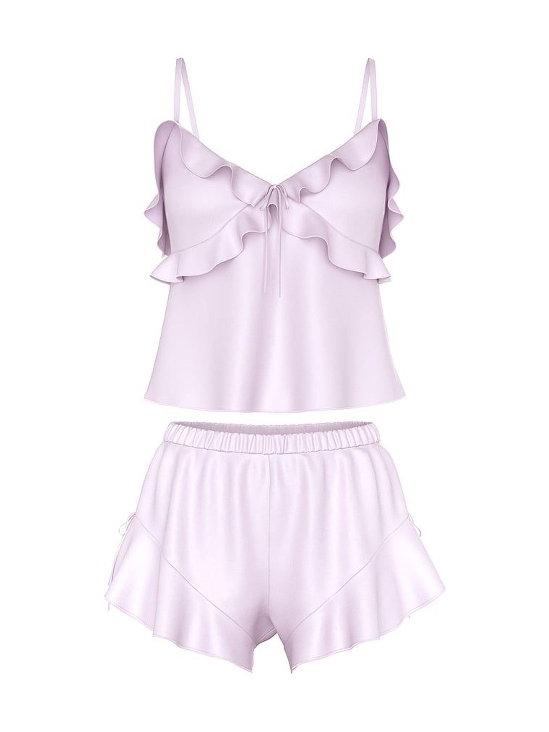 Delicate Violet Purple Ruffled Cami Set (H43378) | £69