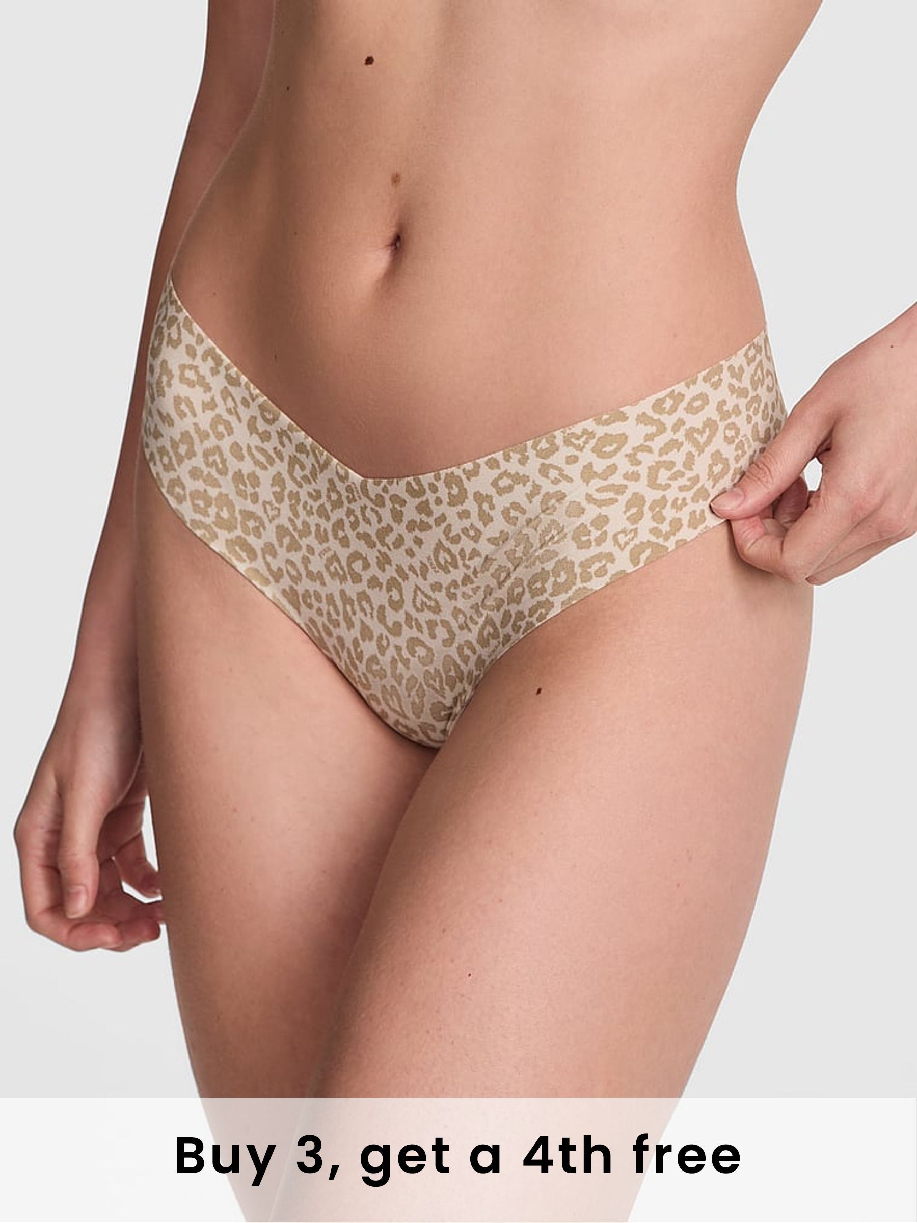 White Leopard Thong No Show Knickers (H43422) | £9