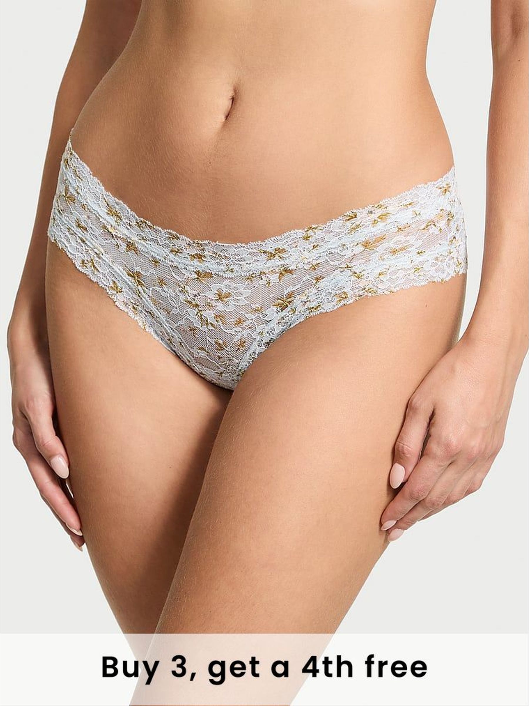 Palest Blue Floral Cheeky Knickers (H43432) | £9