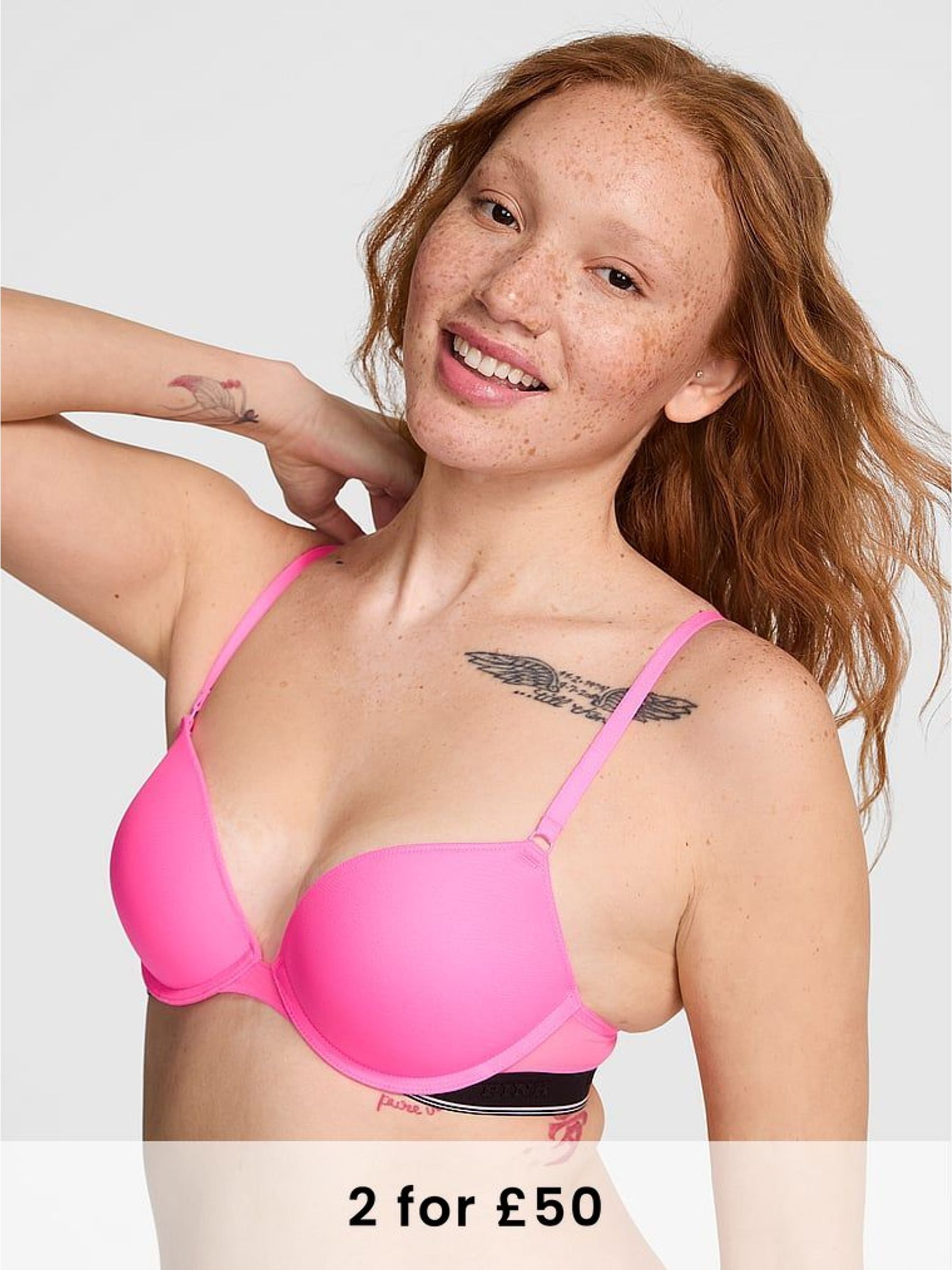 Radiant Rose Pink Super Push Up Mesh Bra (H43450) | £29