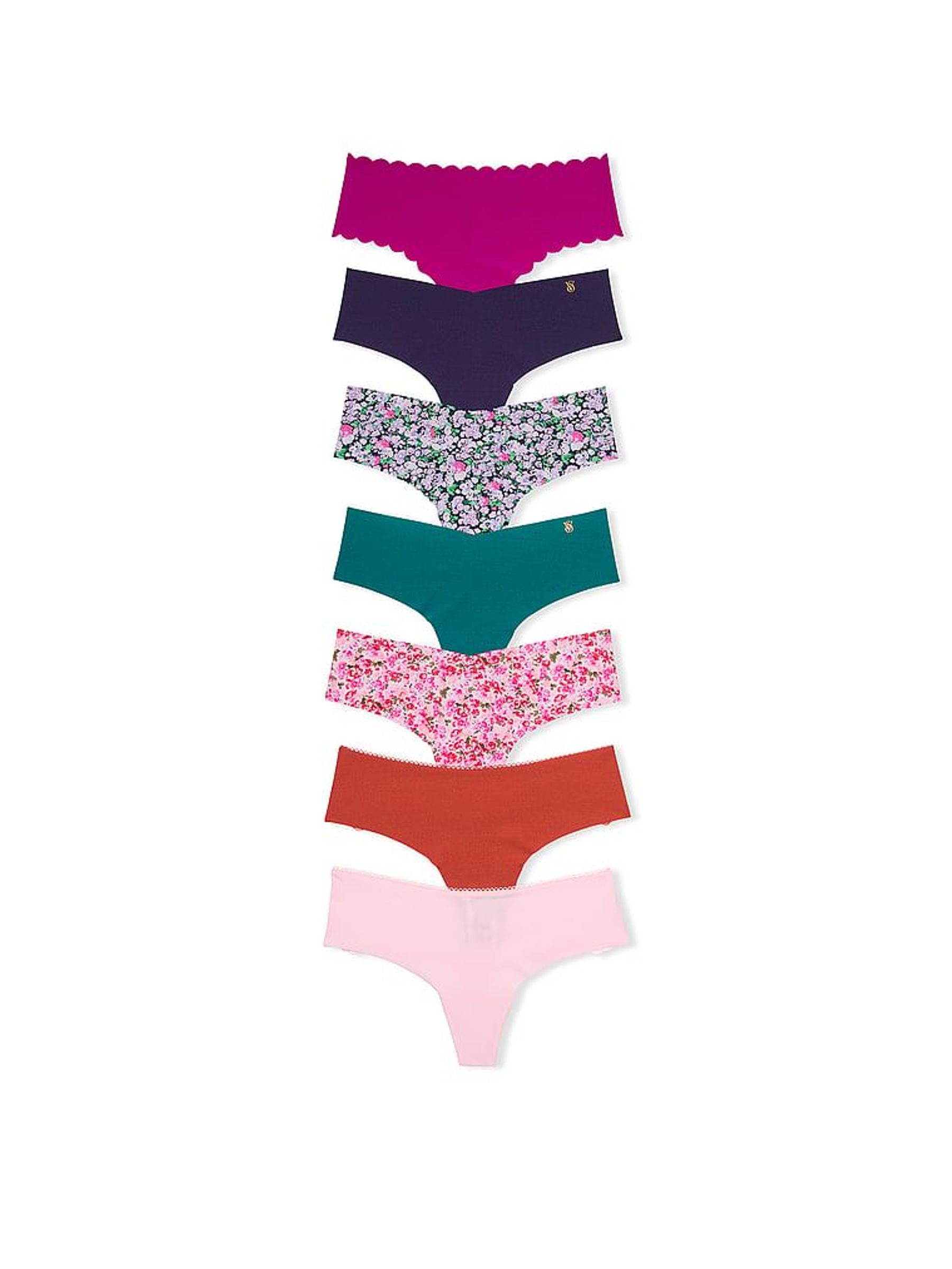 Navy/Purple/Pink/Green Thong 7 Pack Knickers (H43495) | £35