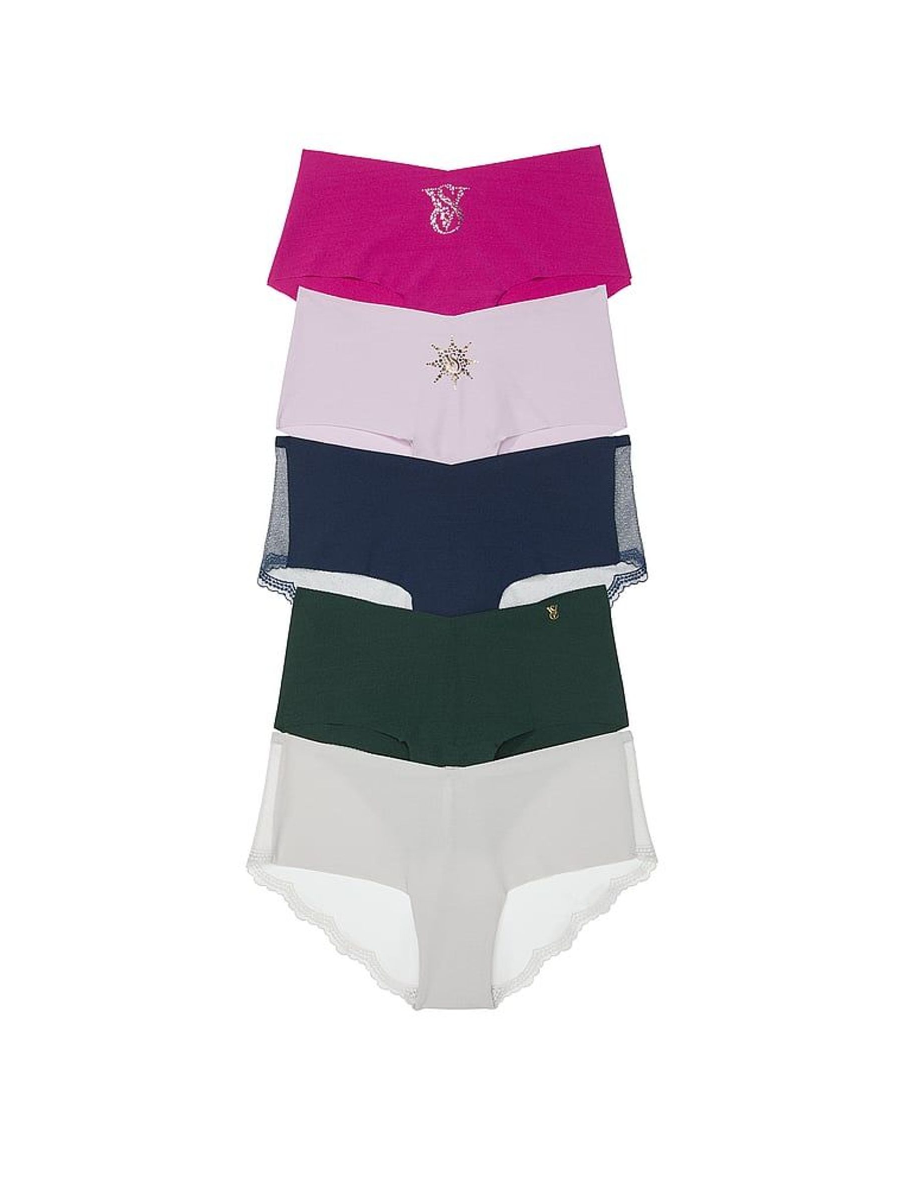 Pink/Purple/Blue/Green/Grey Cheeky 5 Pack Knickers (H43577) | £27